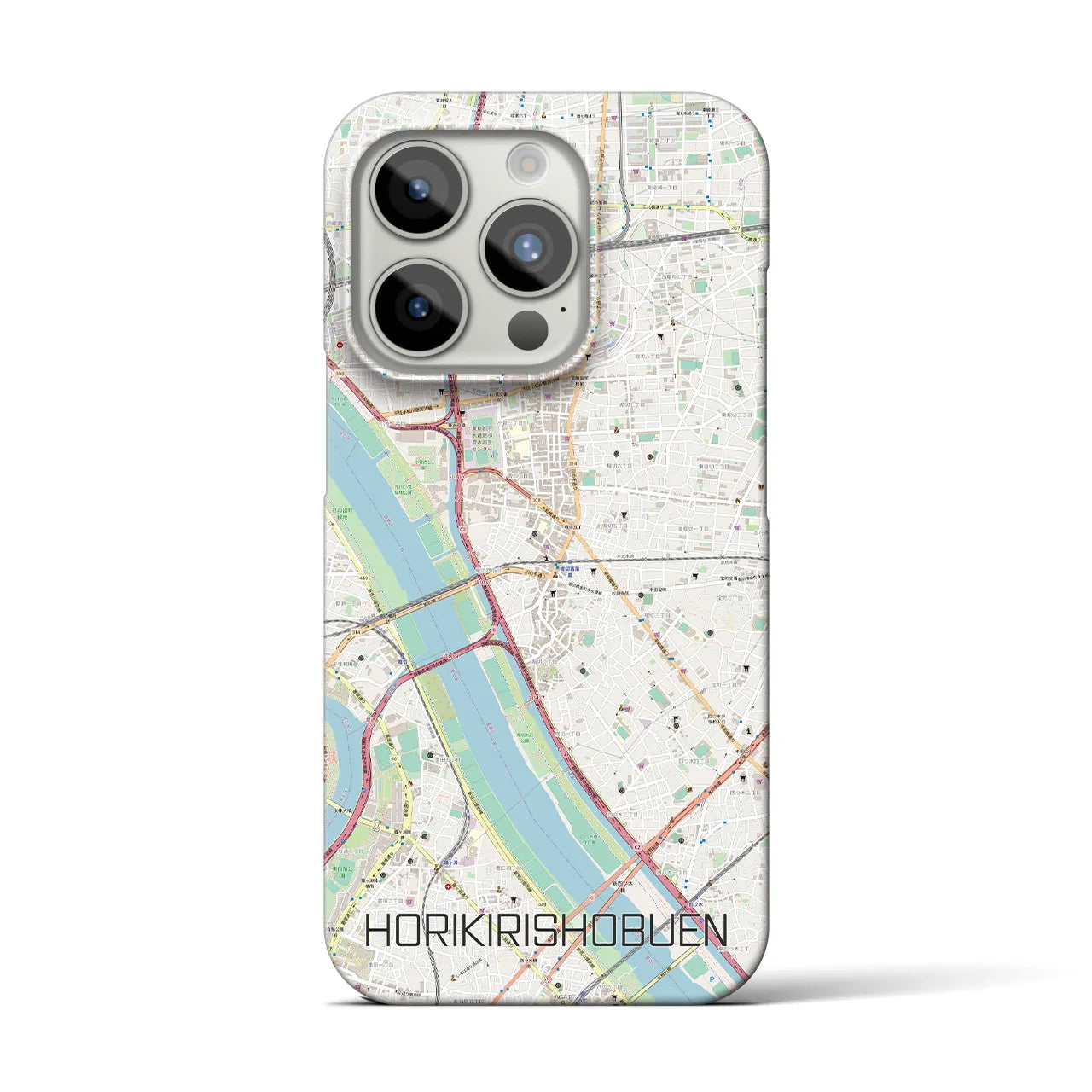 【堀切菖蒲園(東京都)】地図柄iPhoneケース(バックカバータイプ)