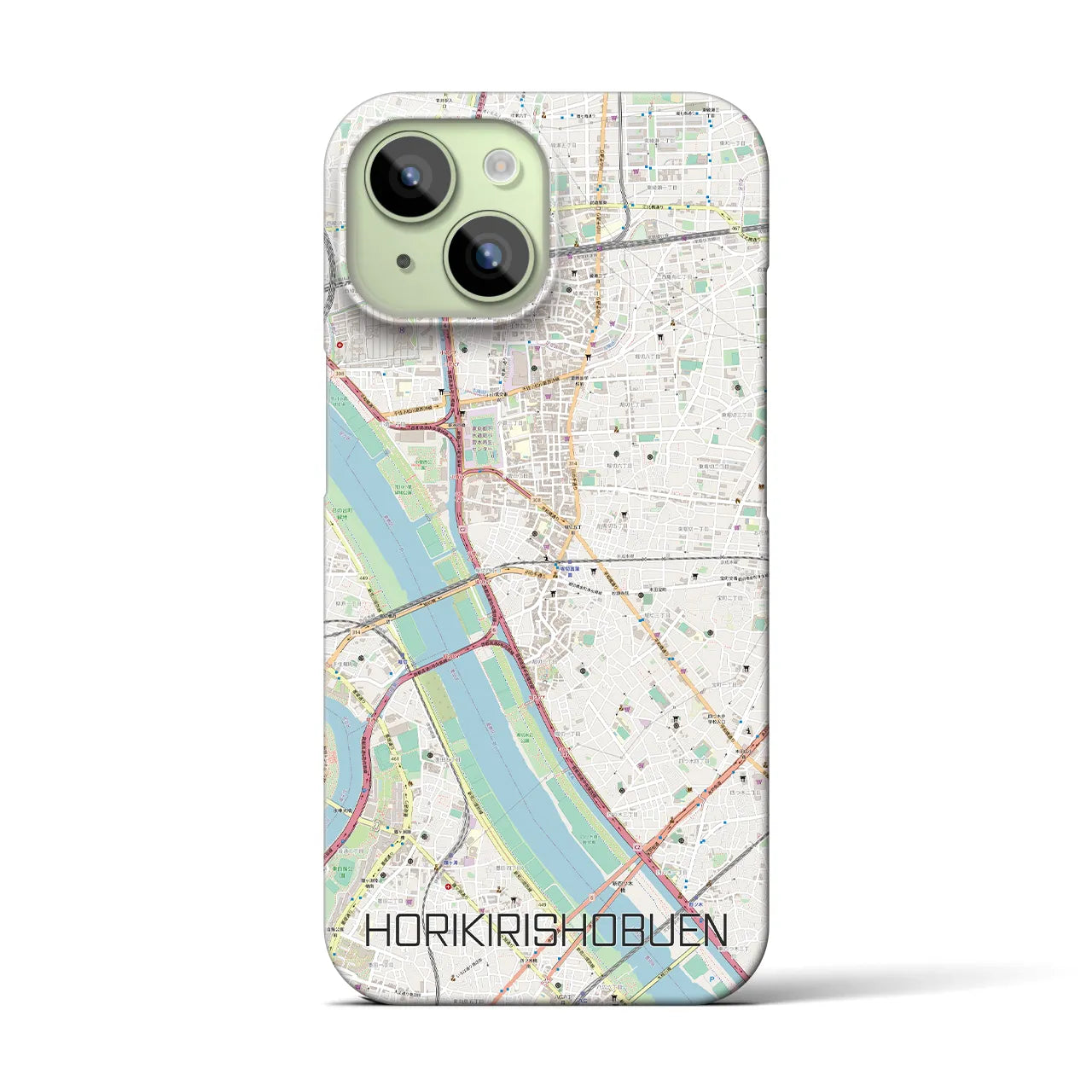 【堀切菖蒲園(東京都)】地図柄iPhoneケース(バックカバータイプ)