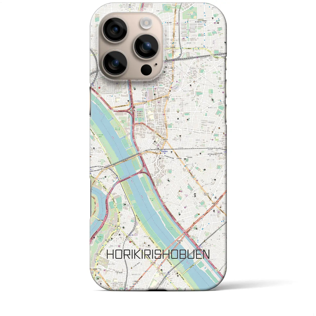 【堀切菖蒲園(東京都)】地図柄iPhoneケース(バックカバータイプ)