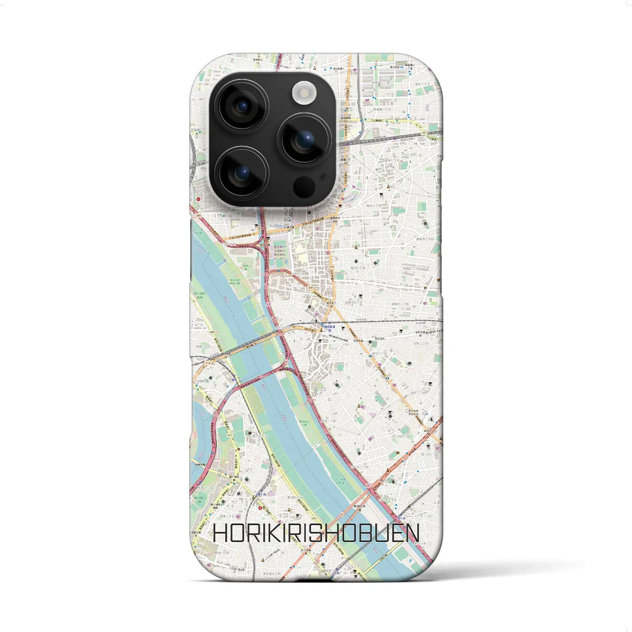 【堀切菖蒲園(東京都)】地図柄iPhoneケース(バックカバータイプ)