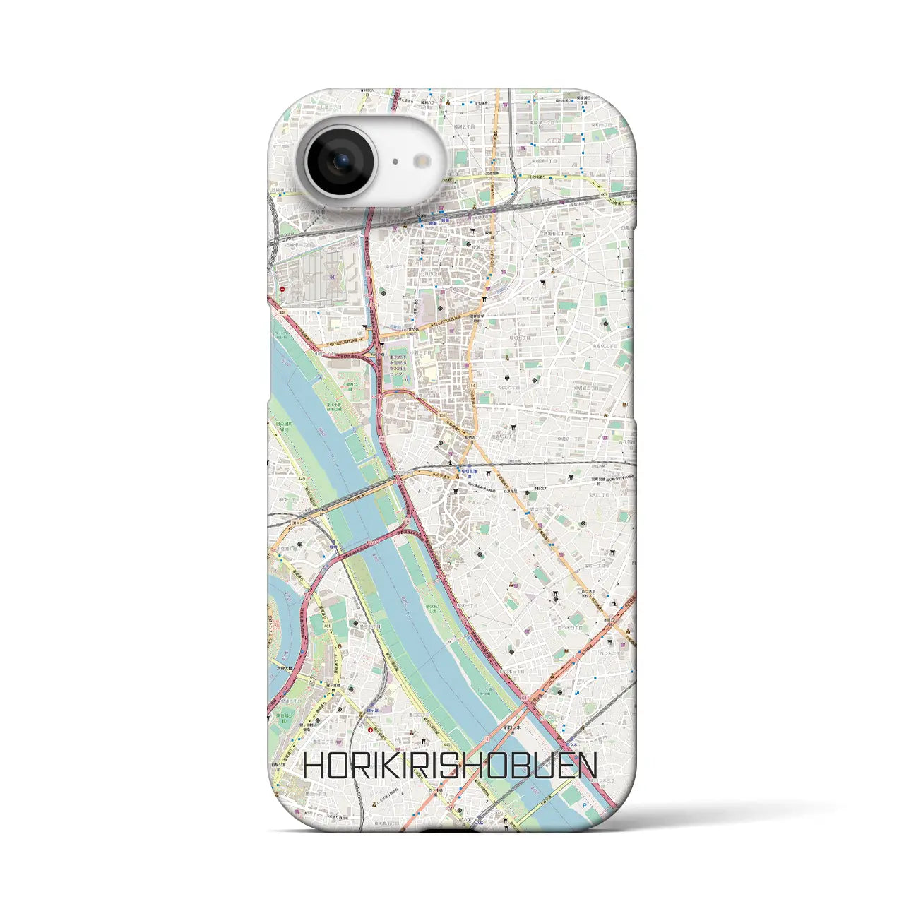 【堀切菖蒲園(東京都)】地図柄iPhoneケース(バックカバータイプ)