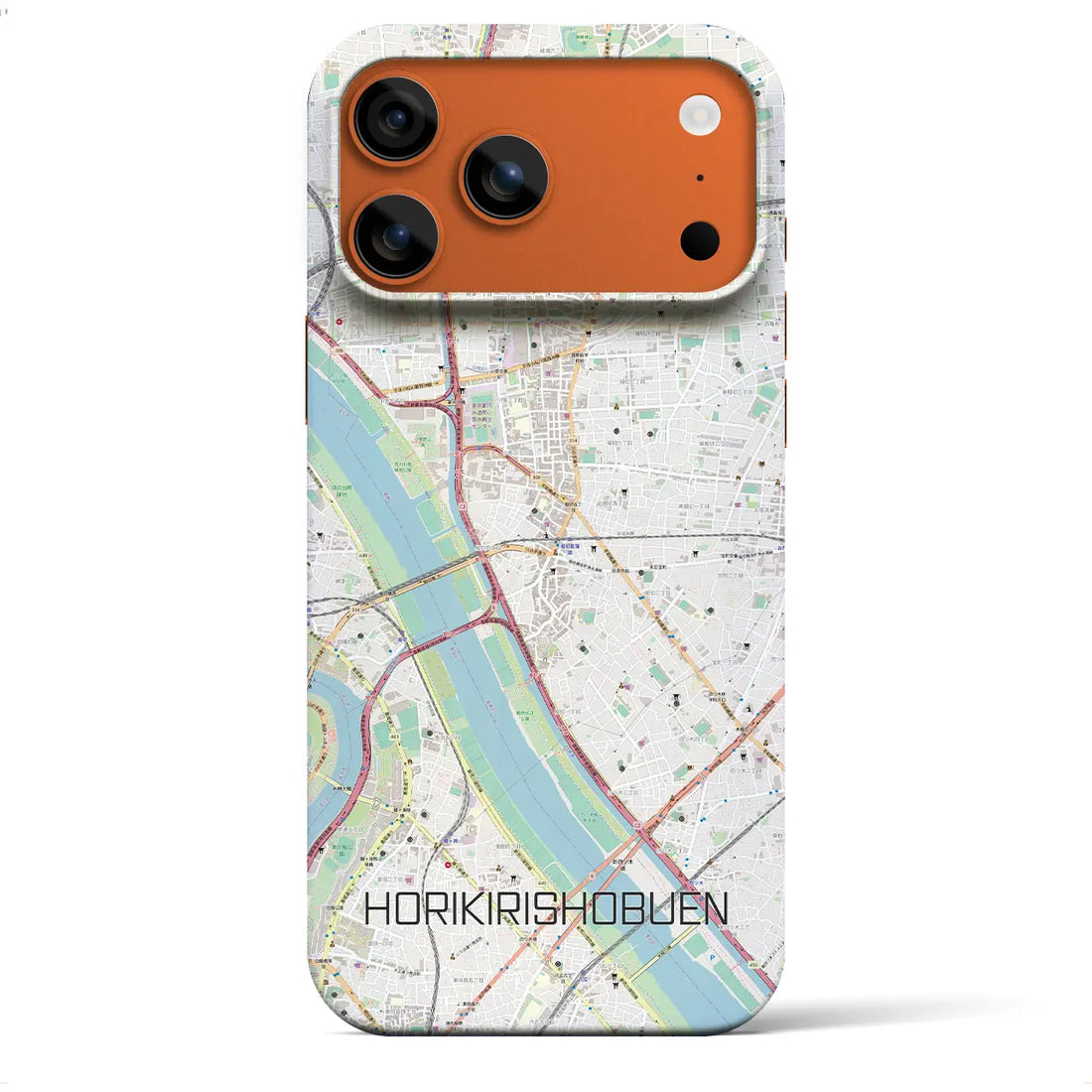 【堀切菖蒲園(東京都)】地図柄iPhoneケース(バックカバータイプ)ナチュラル・iPhone 17 Pro Max 用