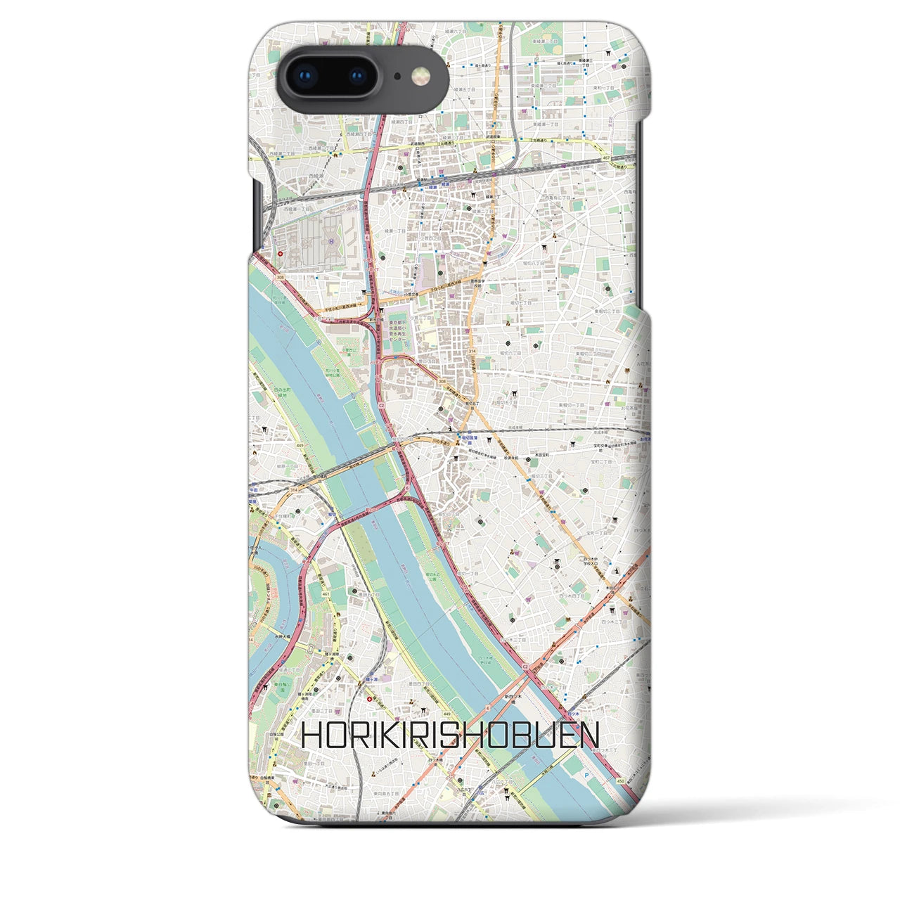 【堀切菖蒲園(東京都)】地図柄iPhoneケース(バックカバータイプ)