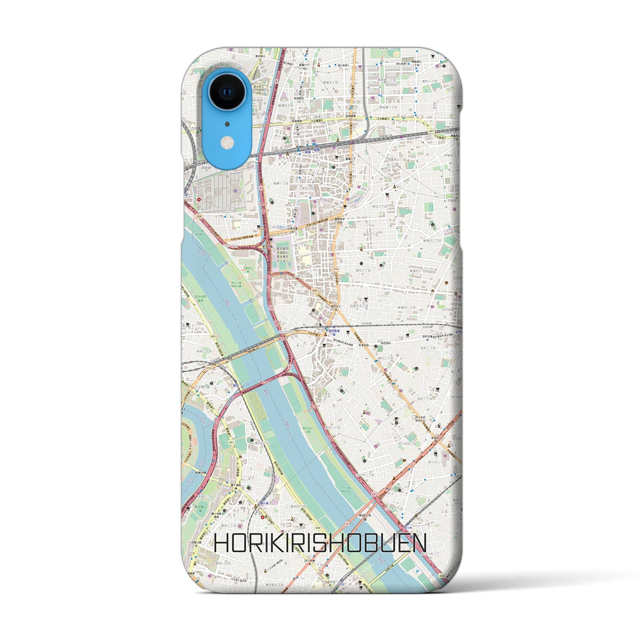 【堀切菖蒲園(東京都)】地図柄iPhoneケース(バックカバータイプ)