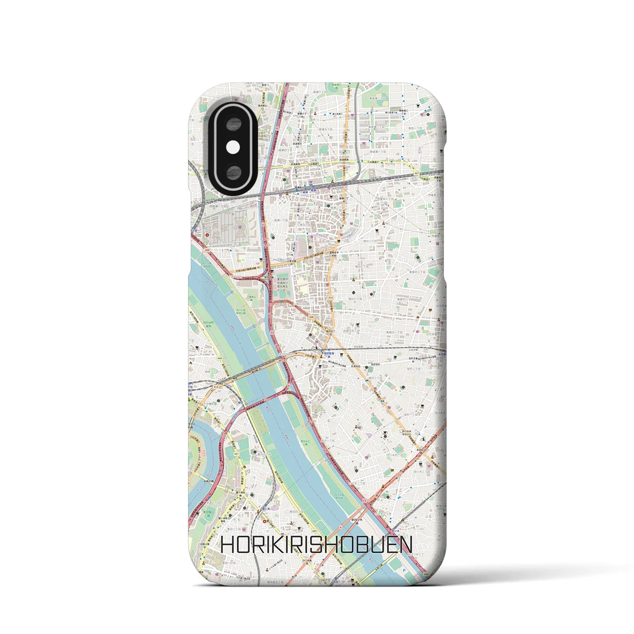 【堀切菖蒲園(東京都)】地図柄iPhoneケース(バックカバータイプ)
