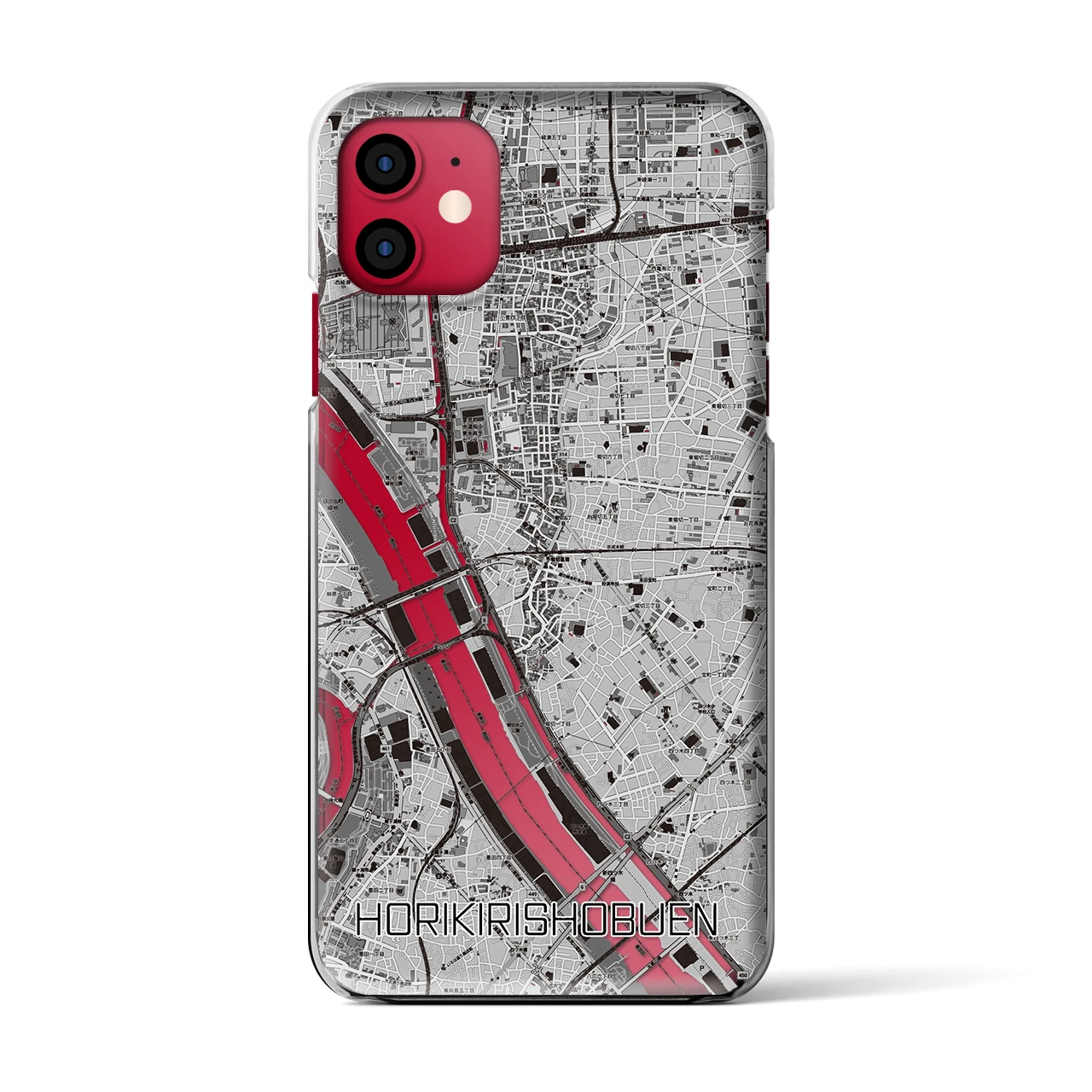 【堀切菖蒲園(東京都)】地図柄iPhoneケース(クリアタイプ)