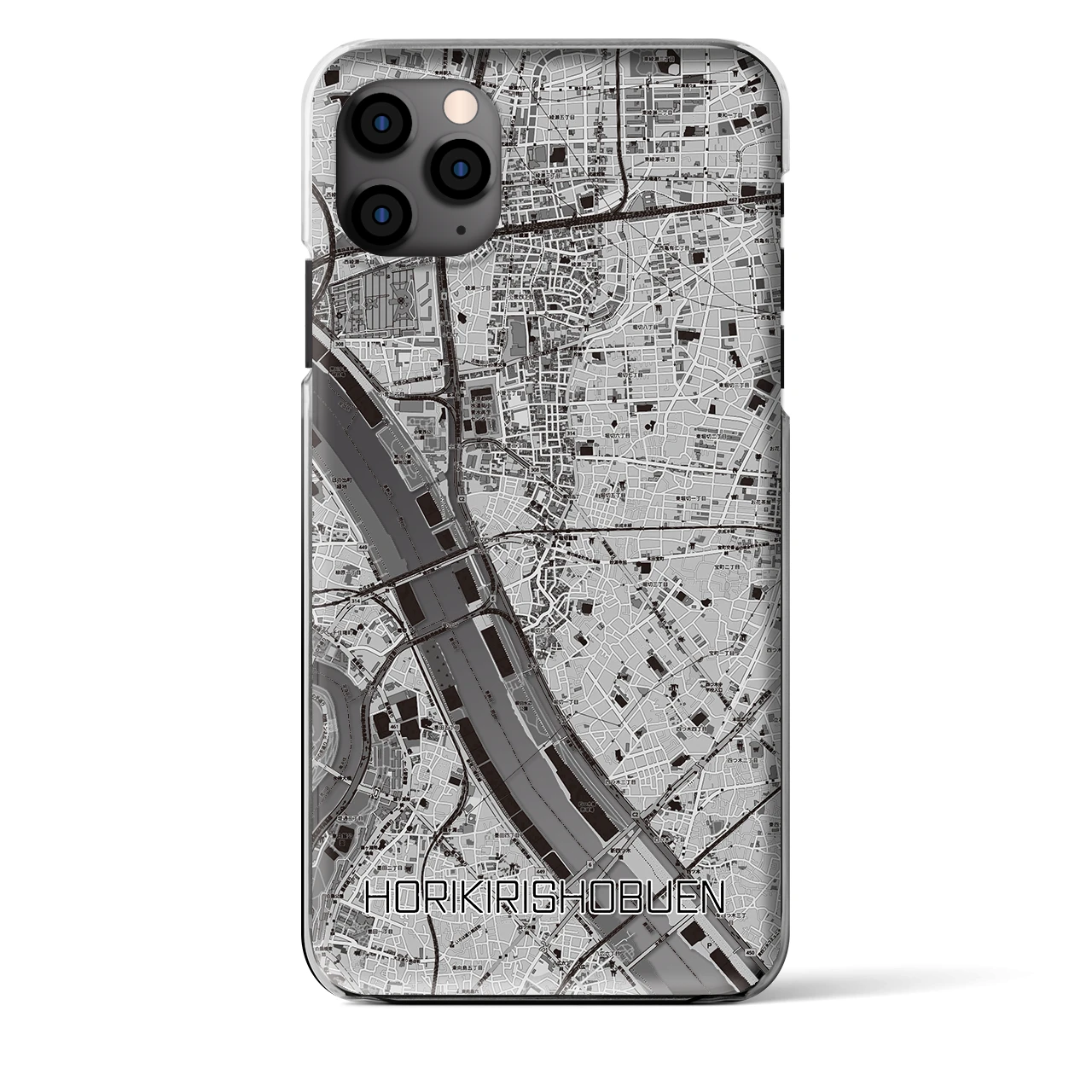 【堀切菖蒲園(東京都)】地図柄iPhoneケース(クリアタイプ)