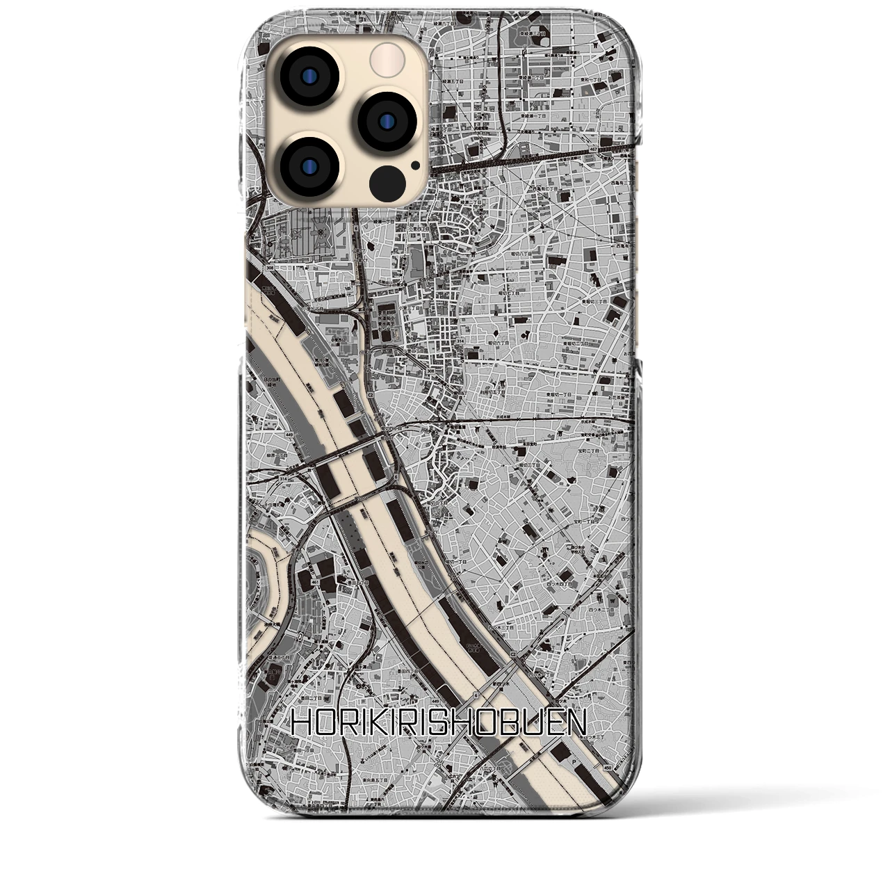 【堀切菖蒲園(東京都)】地図柄iPhoneケース(クリアタイプ)