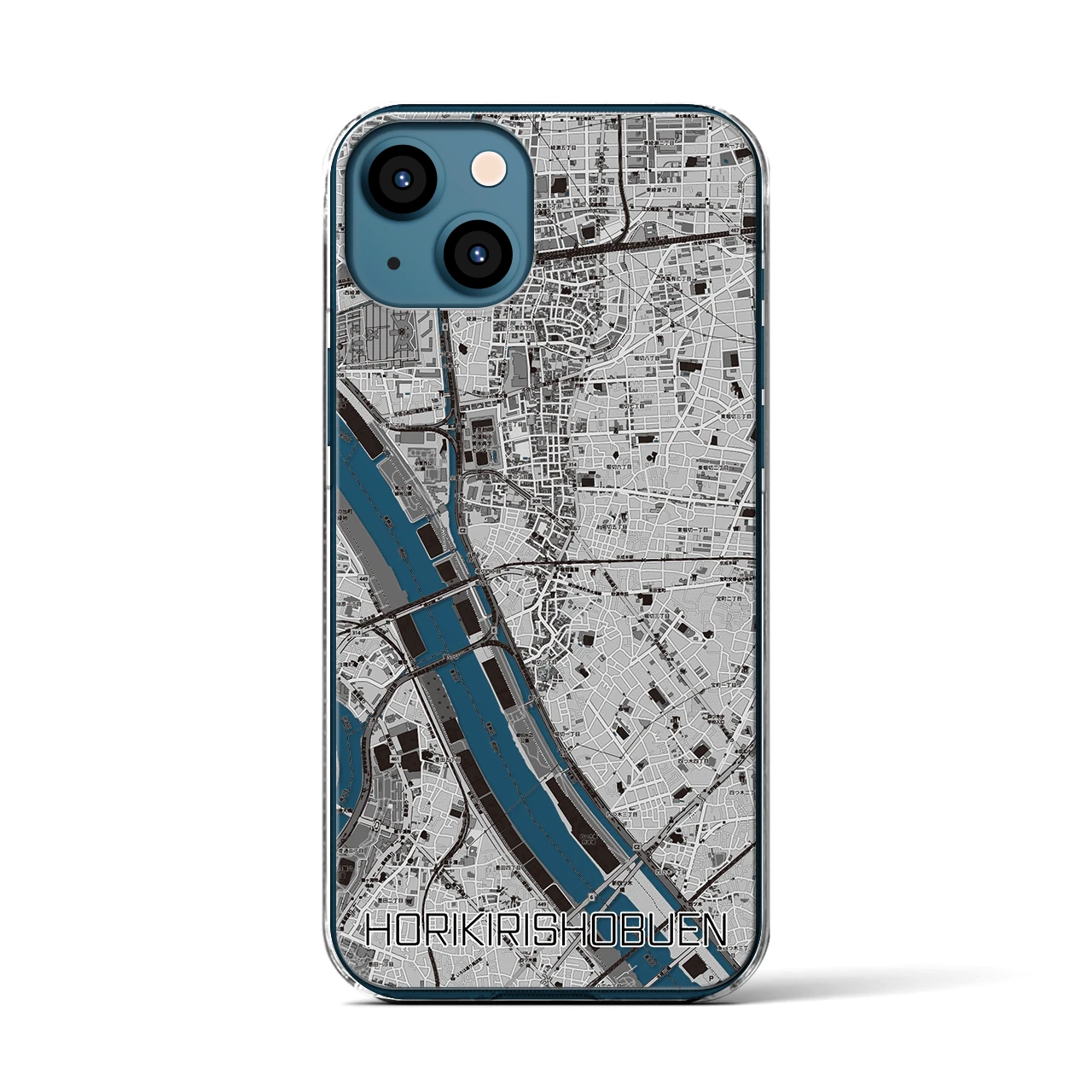 【堀切菖蒲園(東京都)】地図柄iPhoneケース(クリアタイプ)