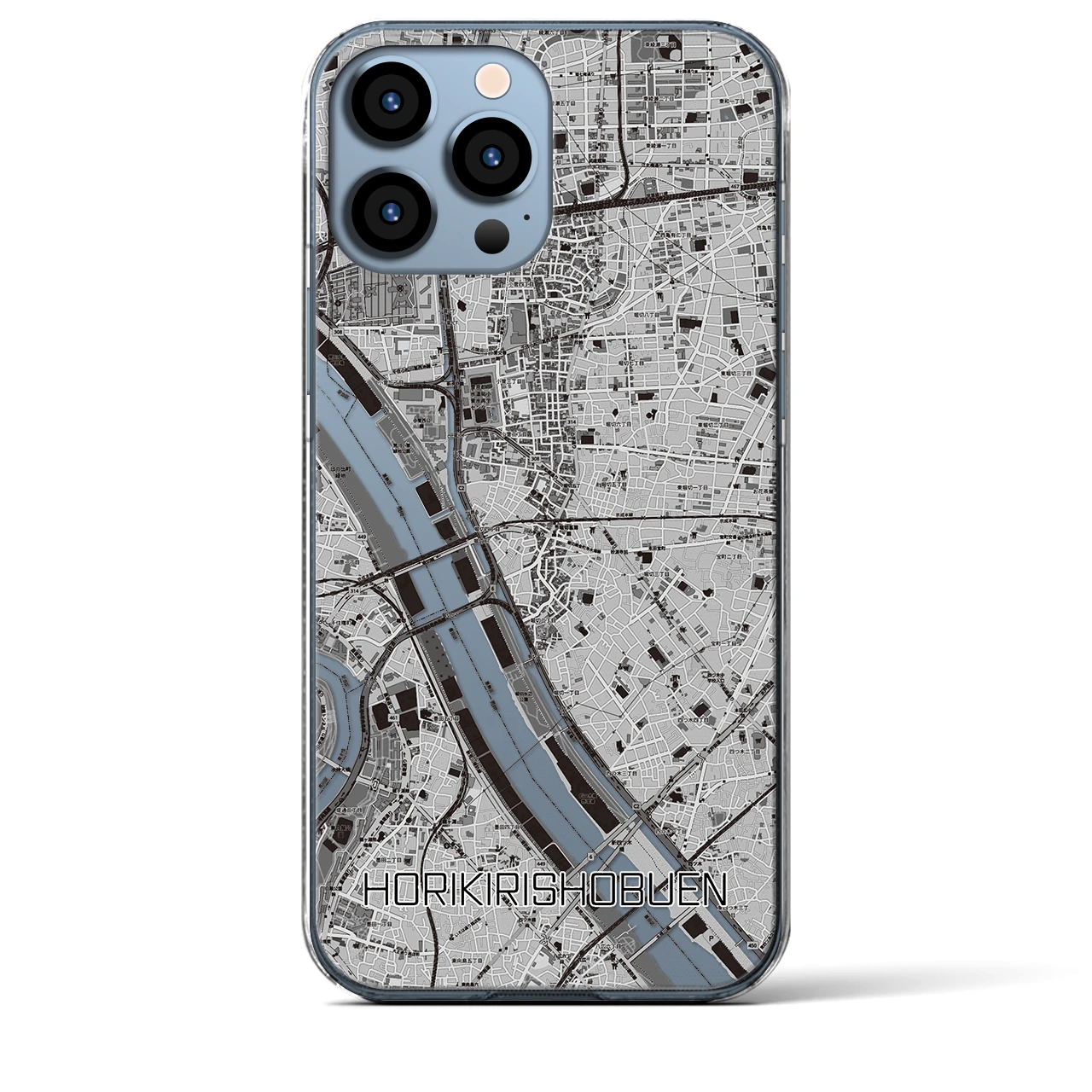 【堀切菖蒲園(東京都)】地図柄iPhoneケース(クリアタイプ)