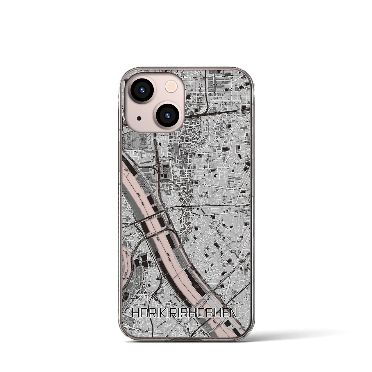 【堀切菖蒲園(東京都)】地図柄iPhoneケース(クリアタイプ)