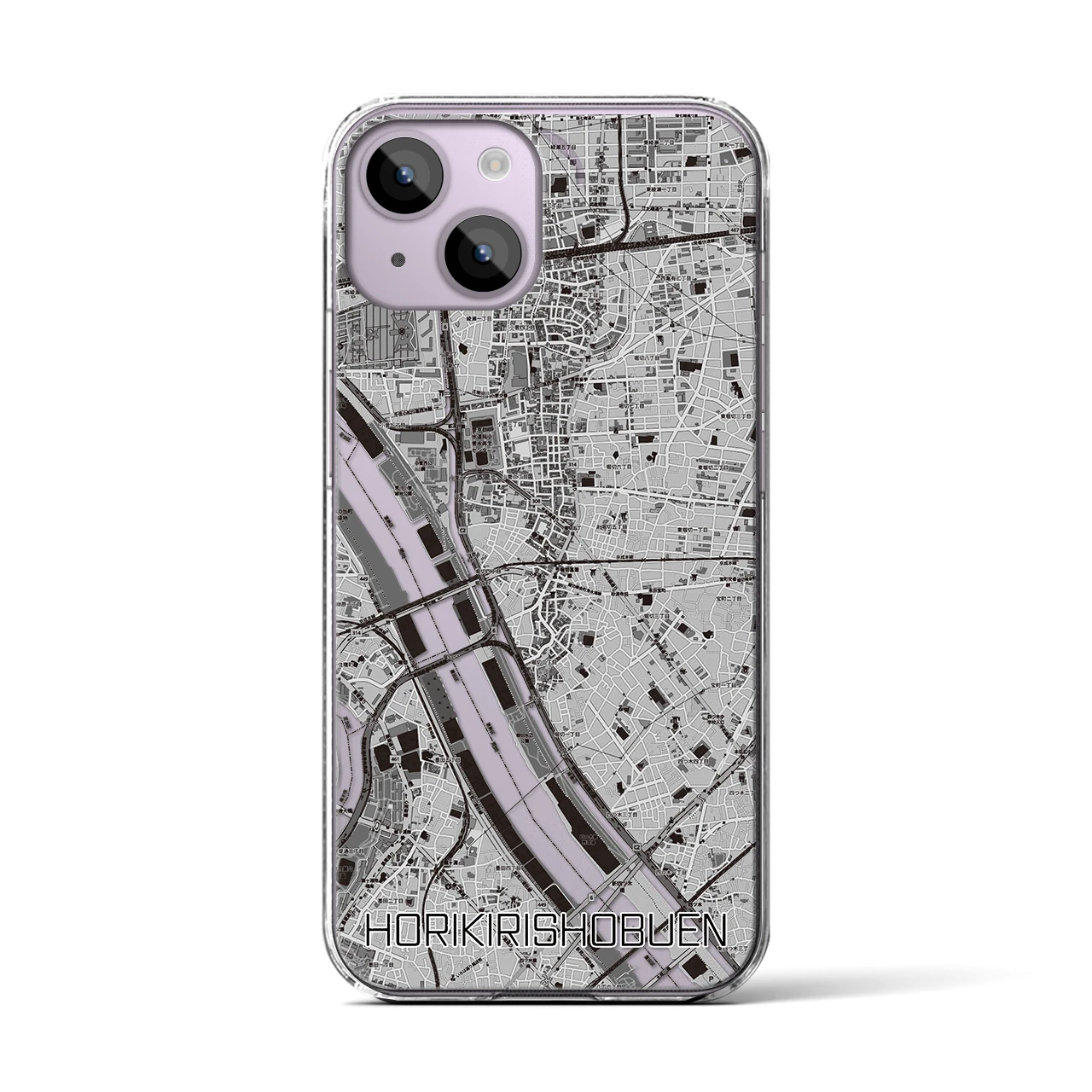 【堀切菖蒲園(東京都)】地図柄iPhoneケース(クリアタイプ)