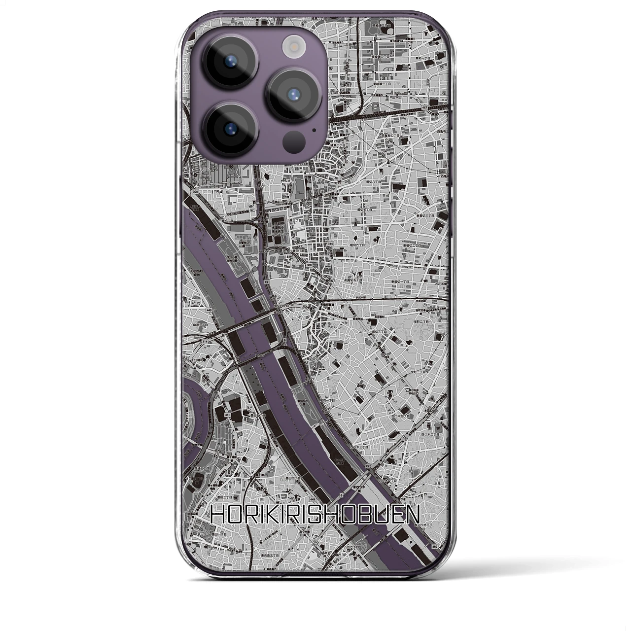 【堀切菖蒲園(東京都)】地図柄iPhoneケース(クリアタイプ)