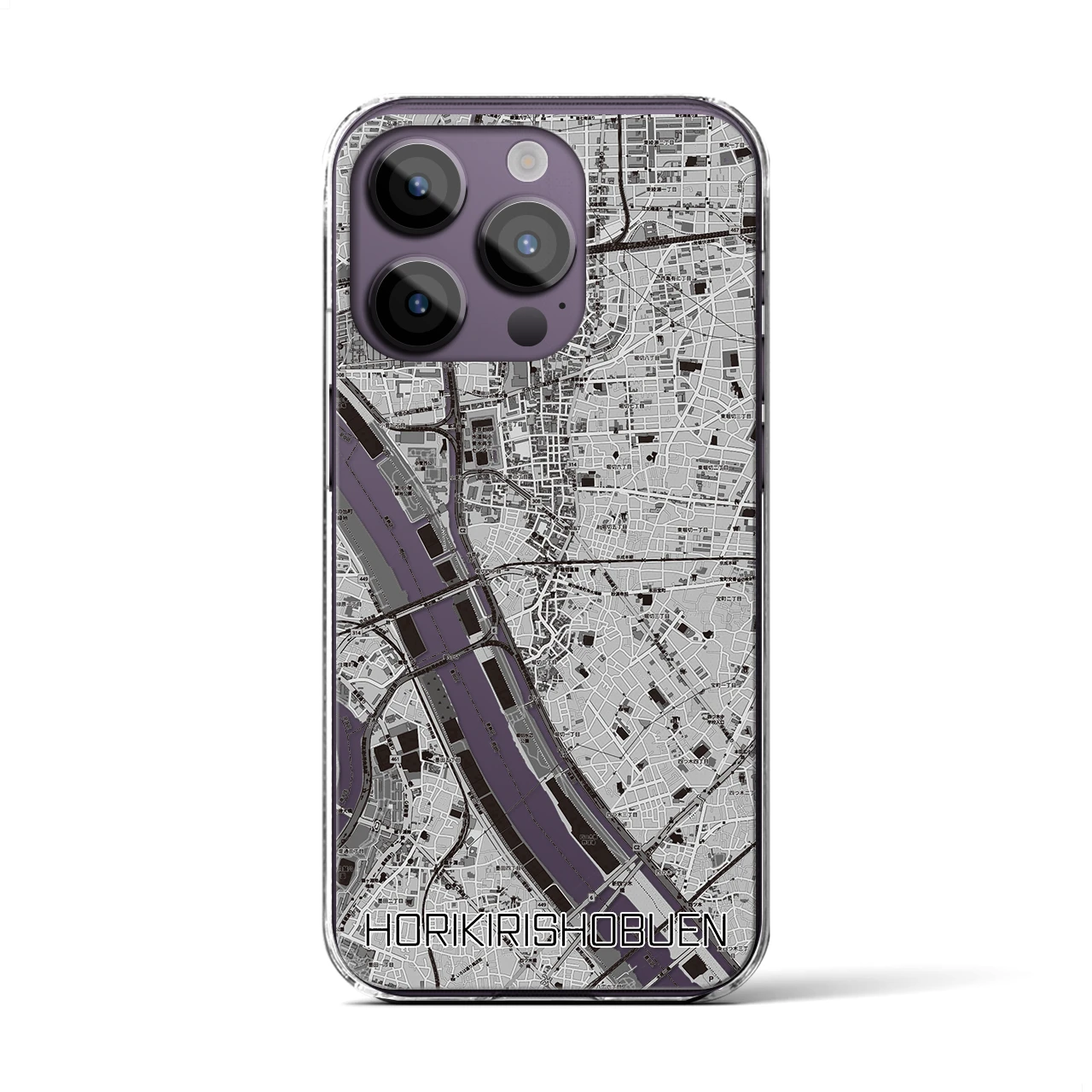 【堀切菖蒲園(東京都)】地図柄iPhoneケース(クリアタイプ)