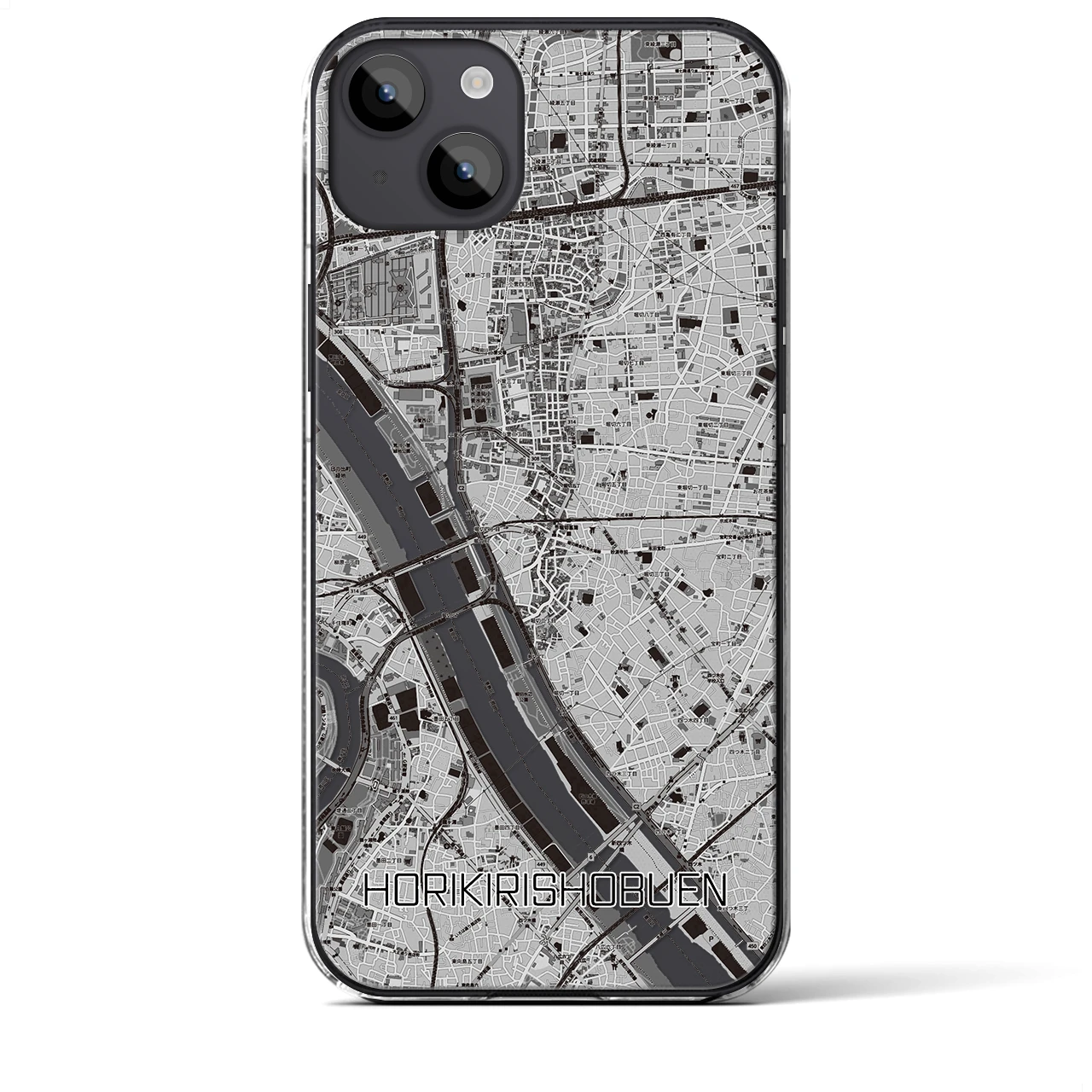 【堀切菖蒲園(東京都)】地図柄iPhoneケース(クリアタイプ)