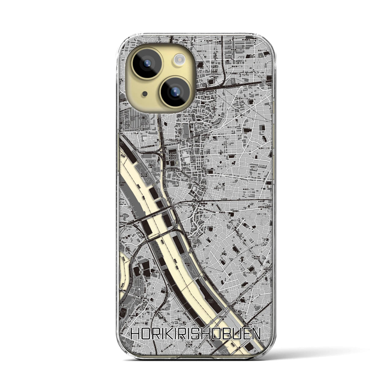 【堀切菖蒲園(東京都)】地図柄iPhoneケース(クリアタイプ)