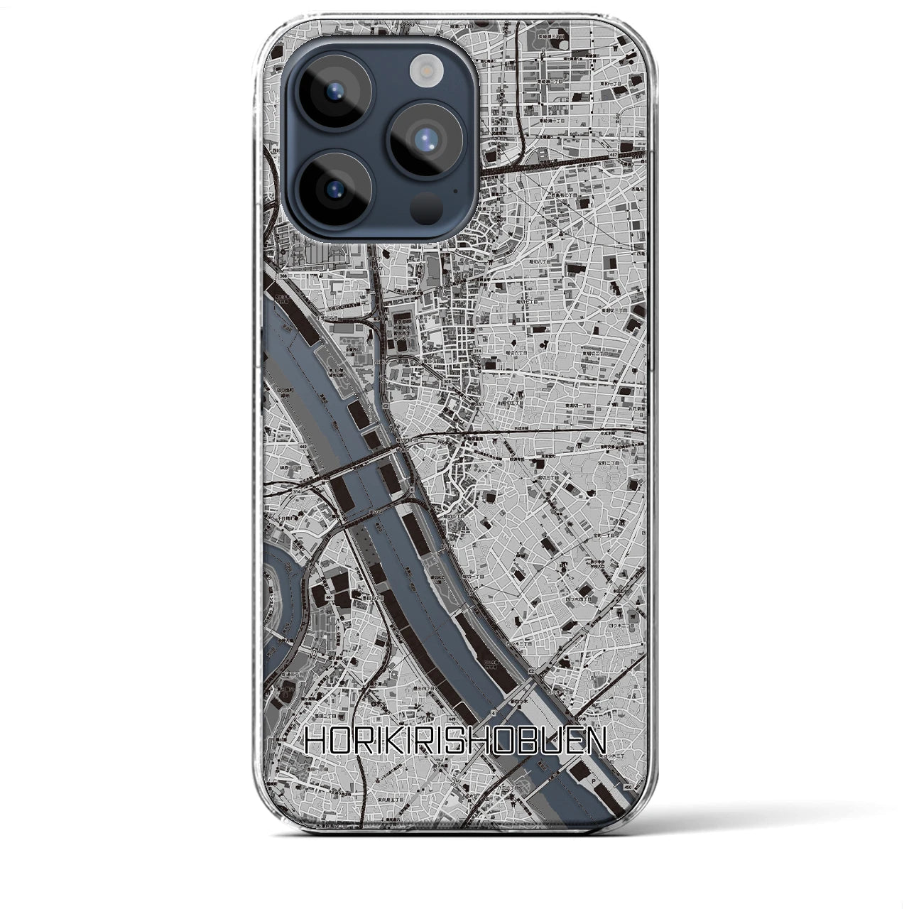 【堀切菖蒲園(東京都)】地図柄iPhoneケース(クリアタイプ)