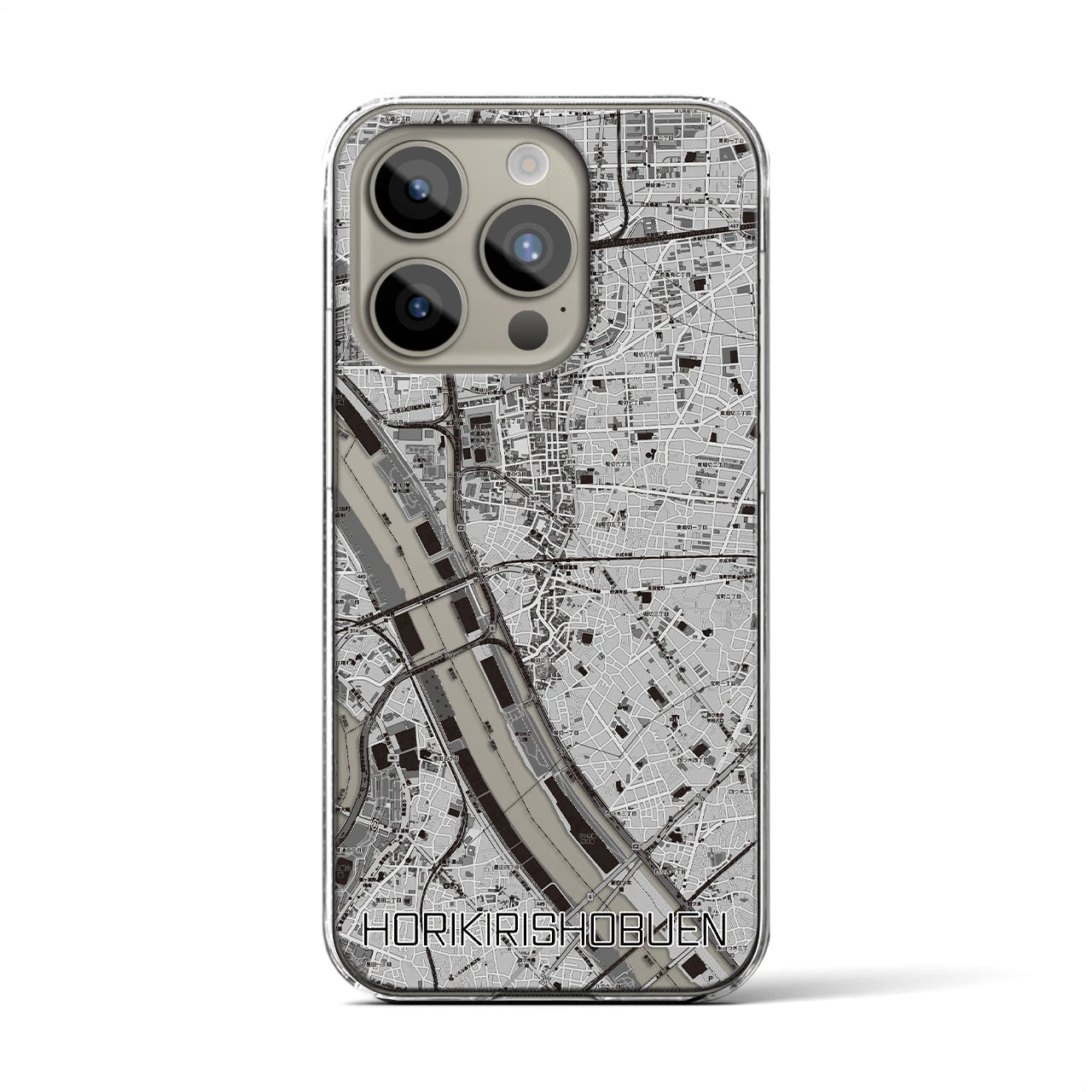 【堀切菖蒲園(東京都)】地図柄iPhoneケース(クリアタイプ)