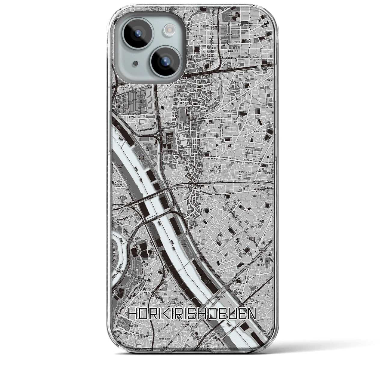 【堀切菖蒲園(東京都)】地図柄iPhoneケース(クリアタイプ)