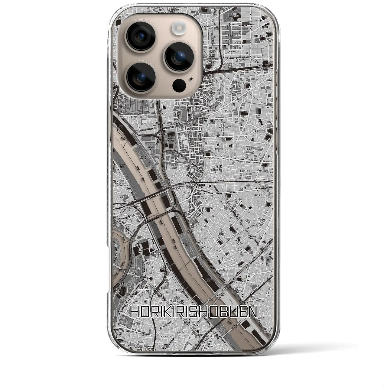 【堀切菖蒲園(東京都)】地図柄iPhoneケース(クリアタイプ)