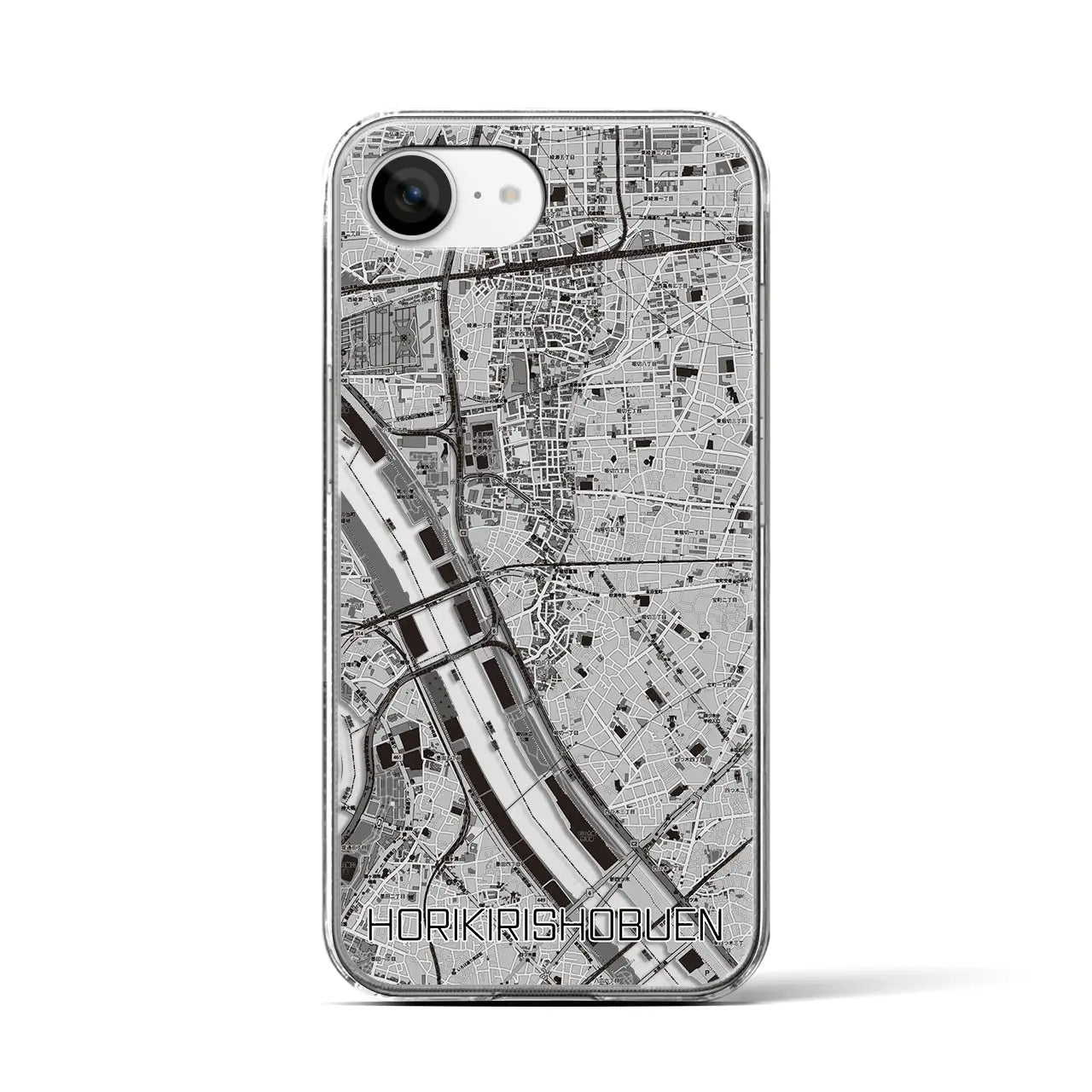 【堀切菖蒲園(東京都)】地図柄iPhoneケース(クリアタイプ)