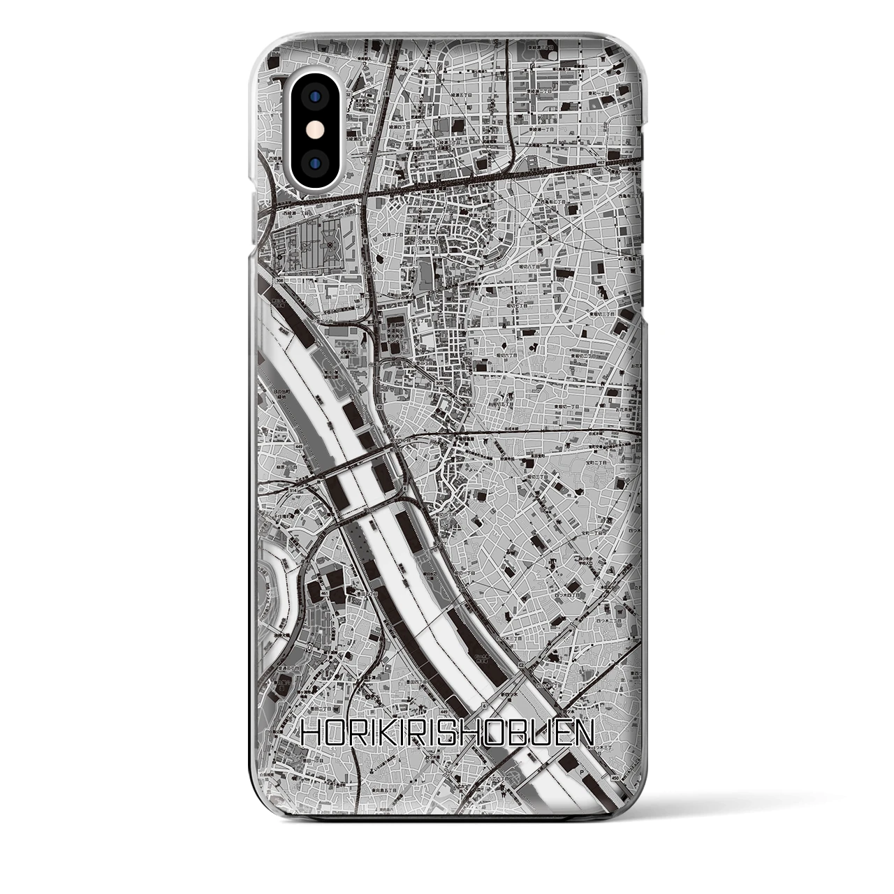 【堀切菖蒲園(東京都)】地図柄iPhoneケース(クリアタイプ)