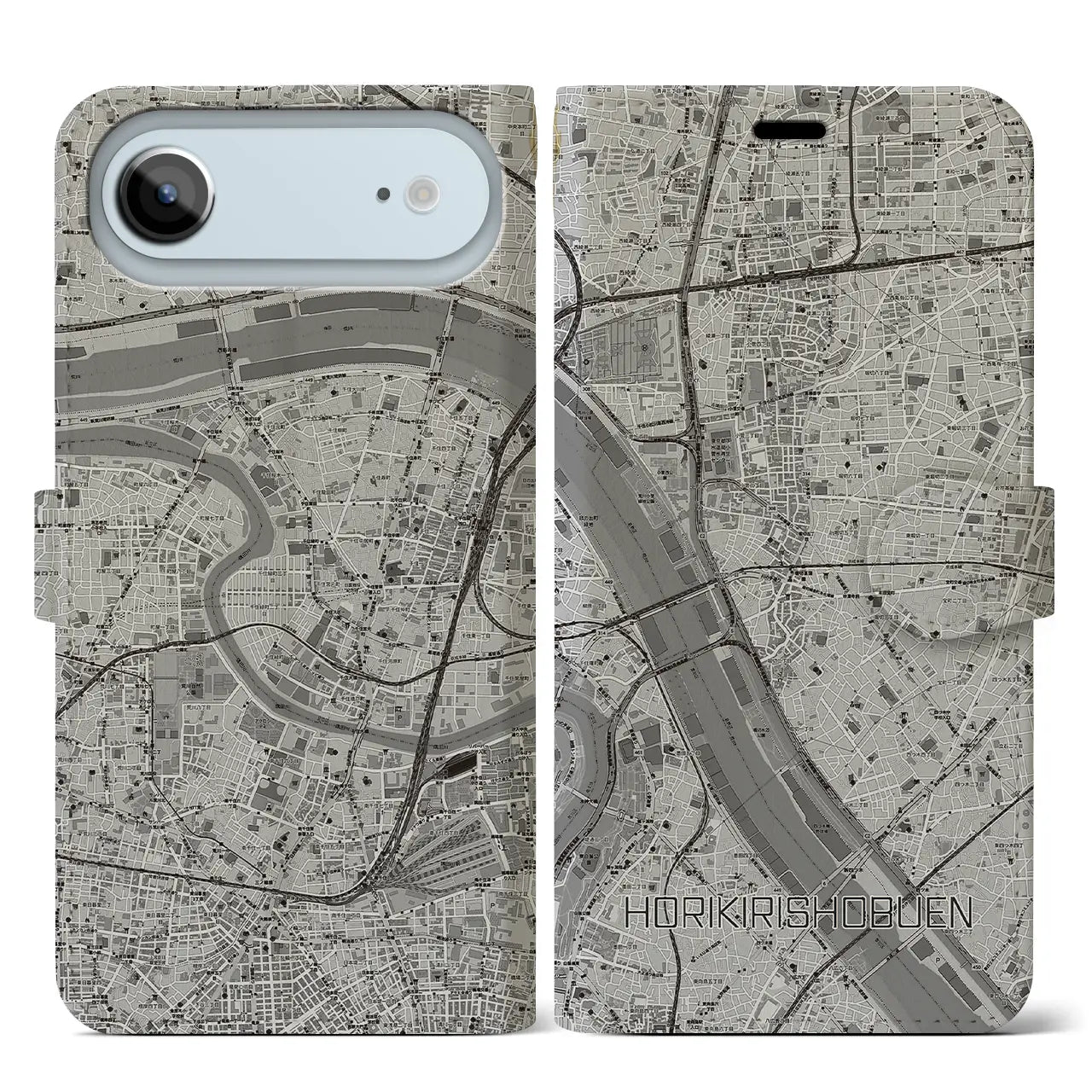 【堀切菖蒲園(東京都)】地図柄iPhoneケース(手帳タイプ)