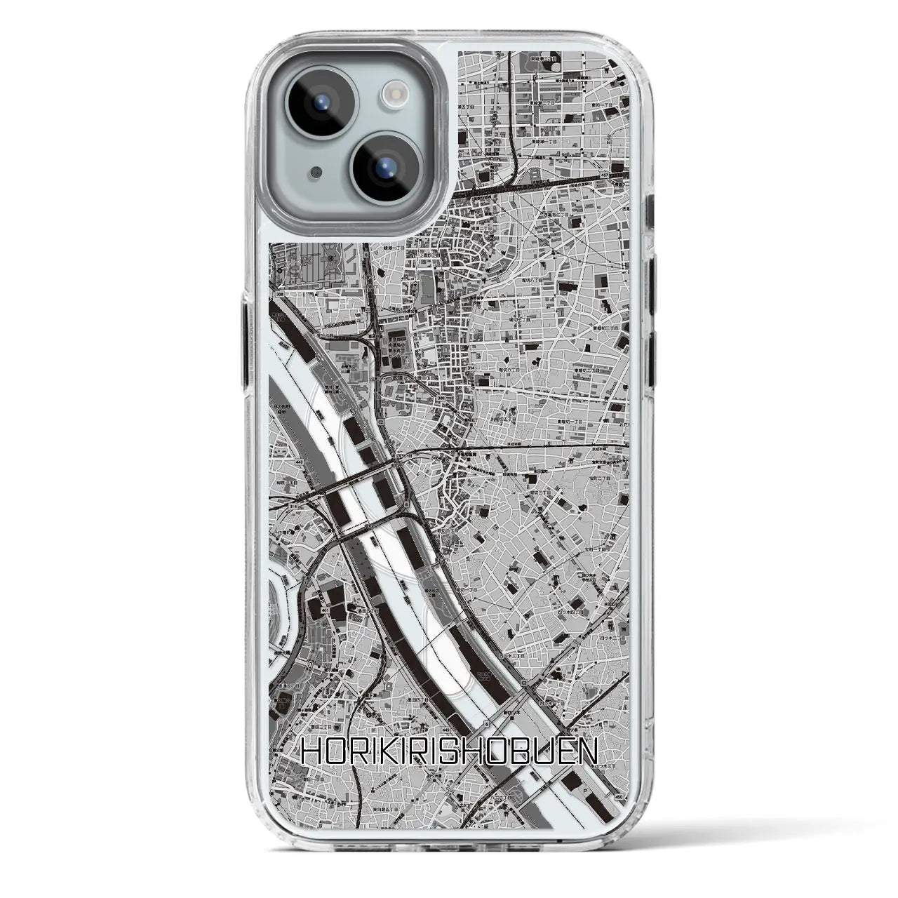 【堀切菖蒲園(東京都)】地図柄iPhoneケース(MagSafeタイプ)
