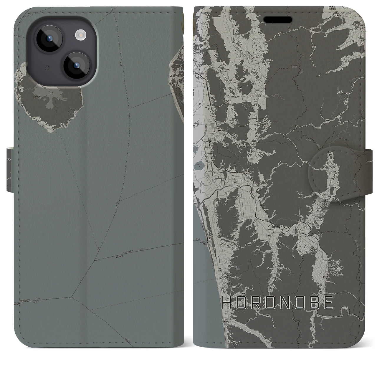 【幌延(北海道)】地図柄iPhoneケース(手帳タイプ)