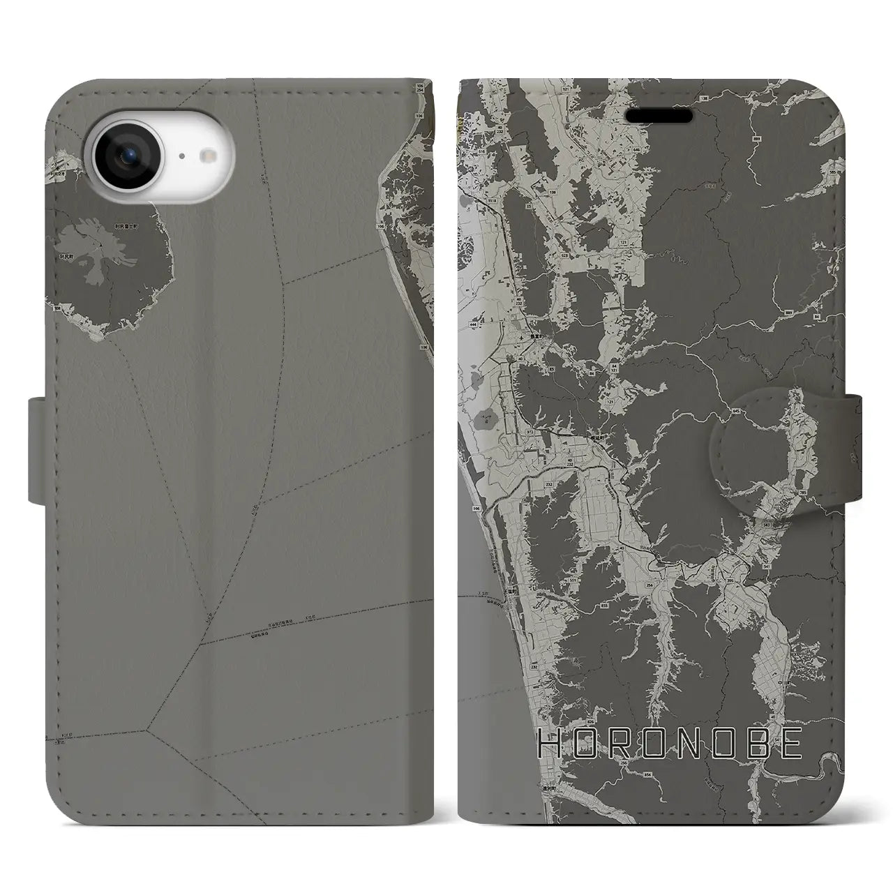 【幌延(北海道)】地図柄iPhoneケース(手帳タイプ)