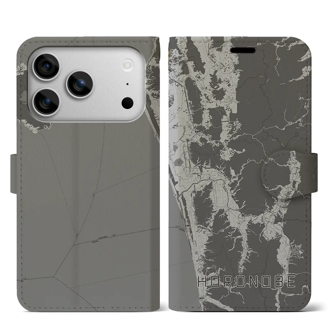 【幌延(北海道)】地図柄iPhoneケース(手帳タイプ)