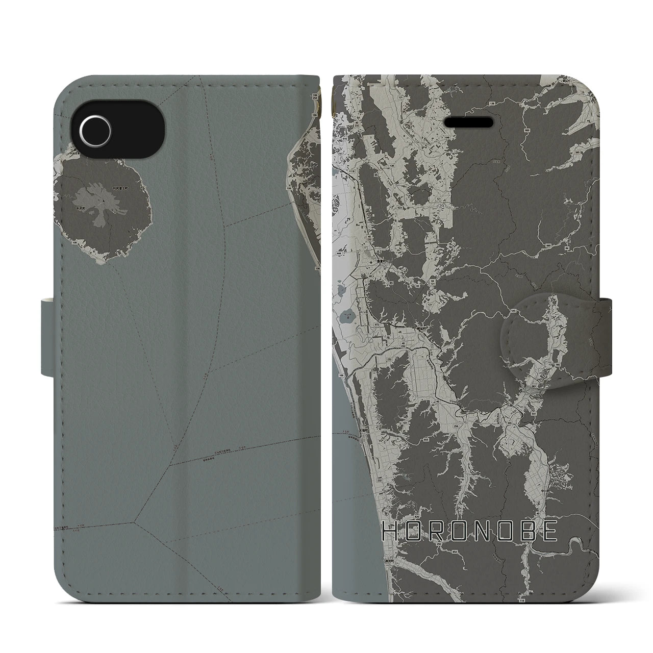 【幌延(北海道)】地図柄iPhoneケース(手帳タイプ)