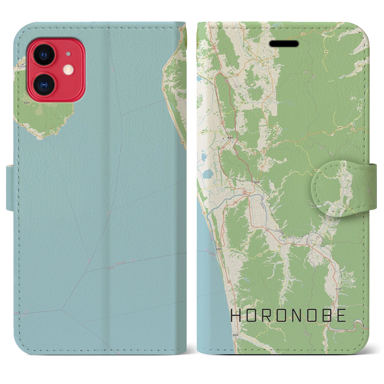 【幌延(北海道)】地図柄iPhoneケース(手帳タイプ)ナチュラル・iPhone 11 用