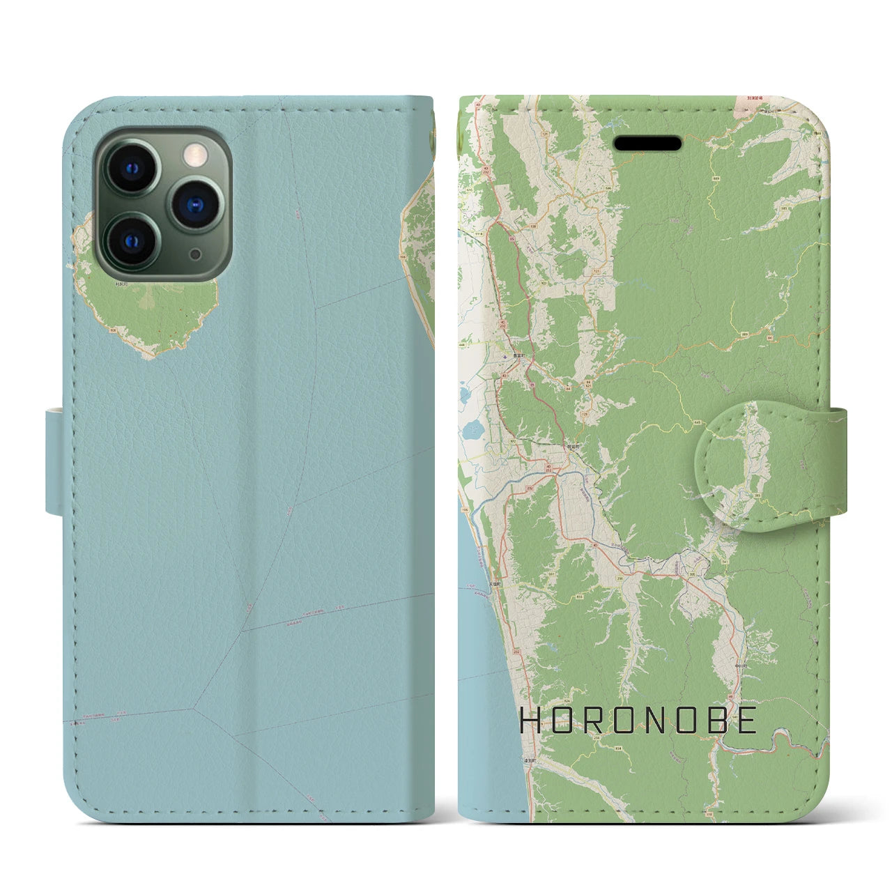 【幌延(北海道)】地図柄iPhoneケース(手帳タイプ)ナチュラル・iPhone 11 Pro 用