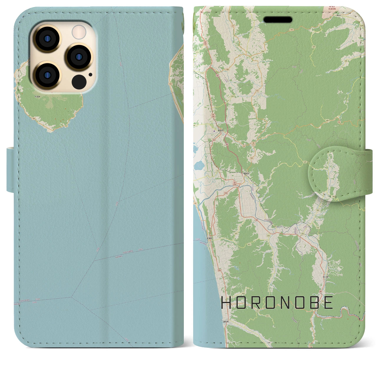 【幌延(北海道)】地図柄iPhoneケース(手帳タイプ)ナチュラル・iPhone 12 Pro Max 用