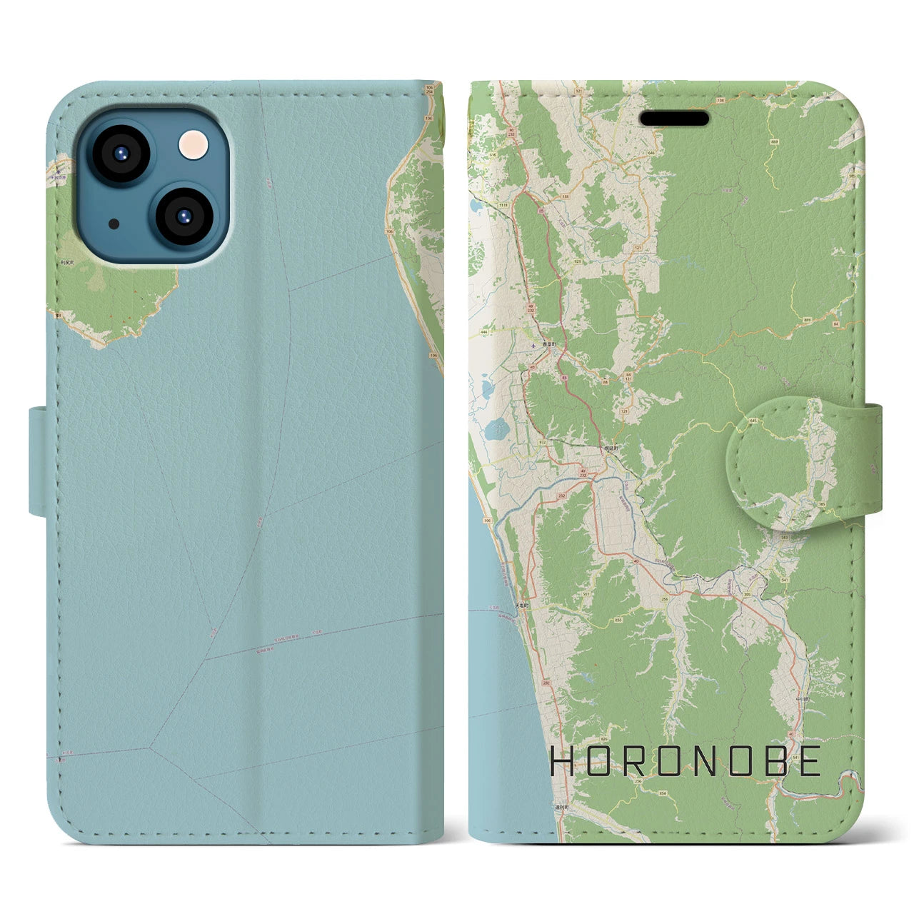 【幌延(北海道)】地図柄iPhoneケース(手帳タイプ)ナチュラル・iPhone 13 用