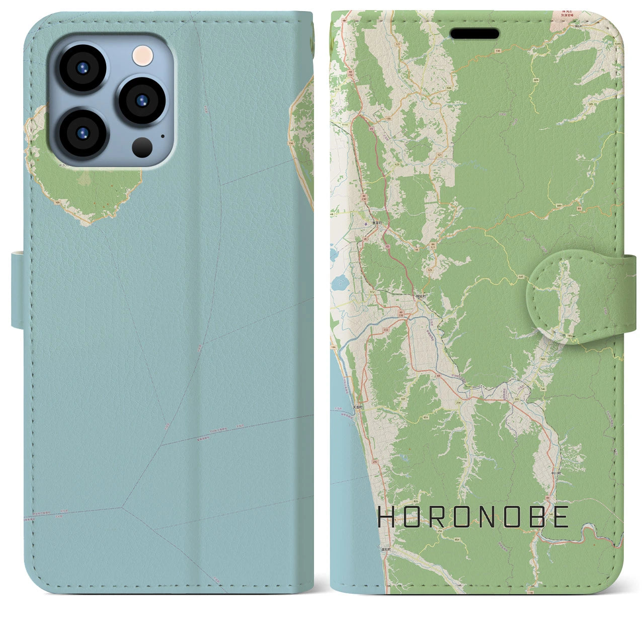 【幌延(北海道)】地図柄iPhoneケース(手帳タイプ)ナチュラル・iPhone 13 Pro Max 用
