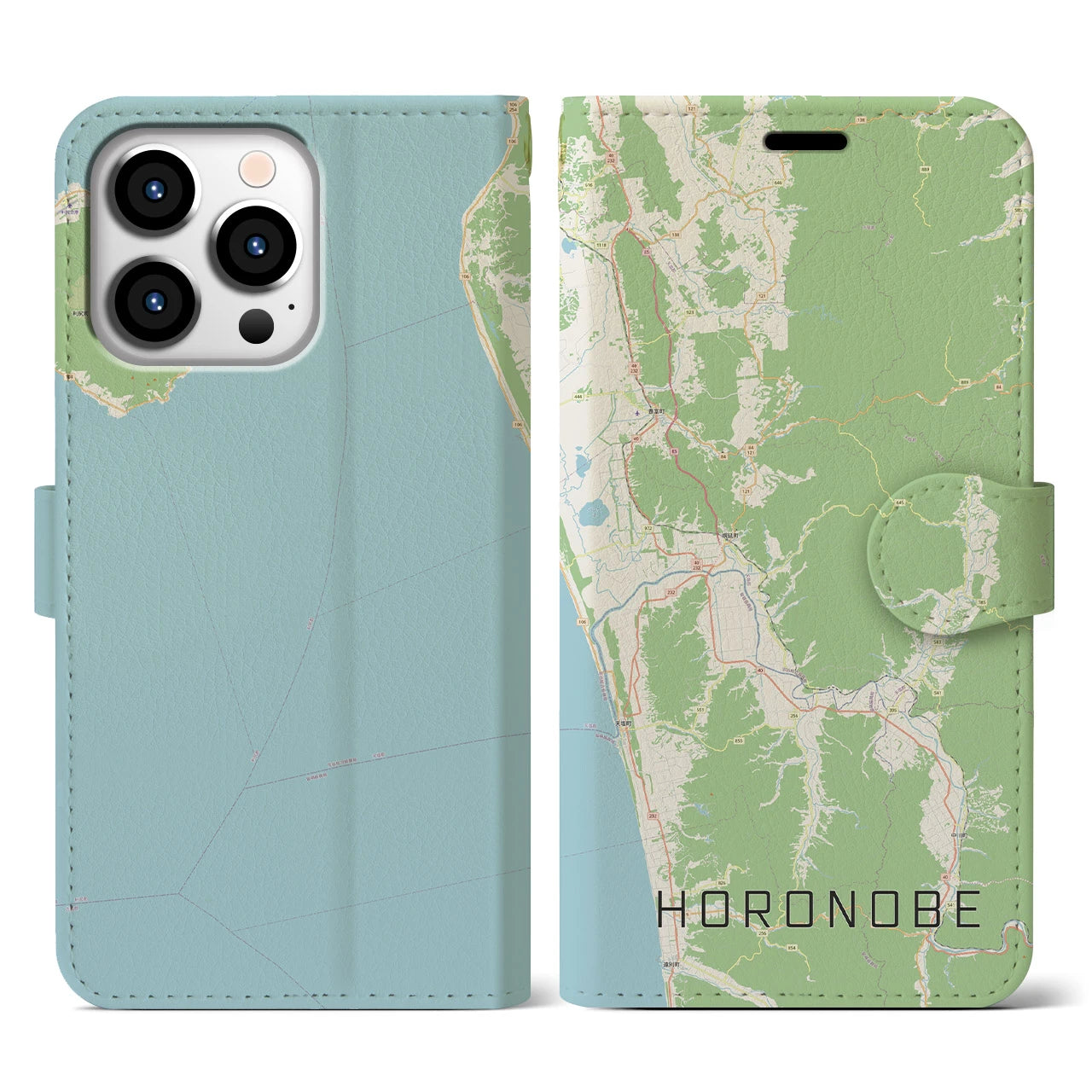【幌延(北海道)】地図柄iPhoneケース(手帳タイプ)ナチュラル・iPhone 13 Pro 用