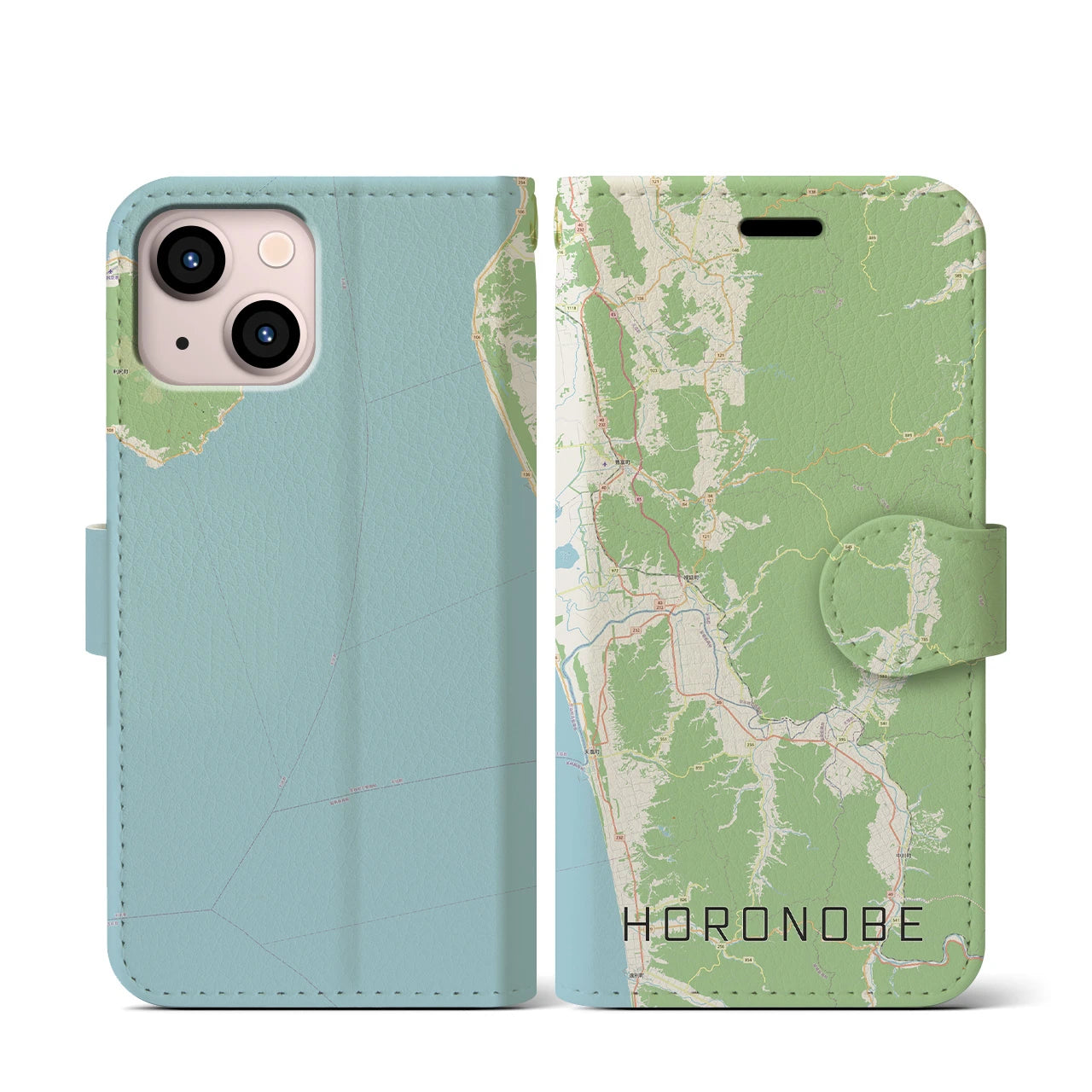 【幌延(北海道)】地図柄iPhoneケース(手帳タイプ)ナチュラル・iPhone 13 mini 用