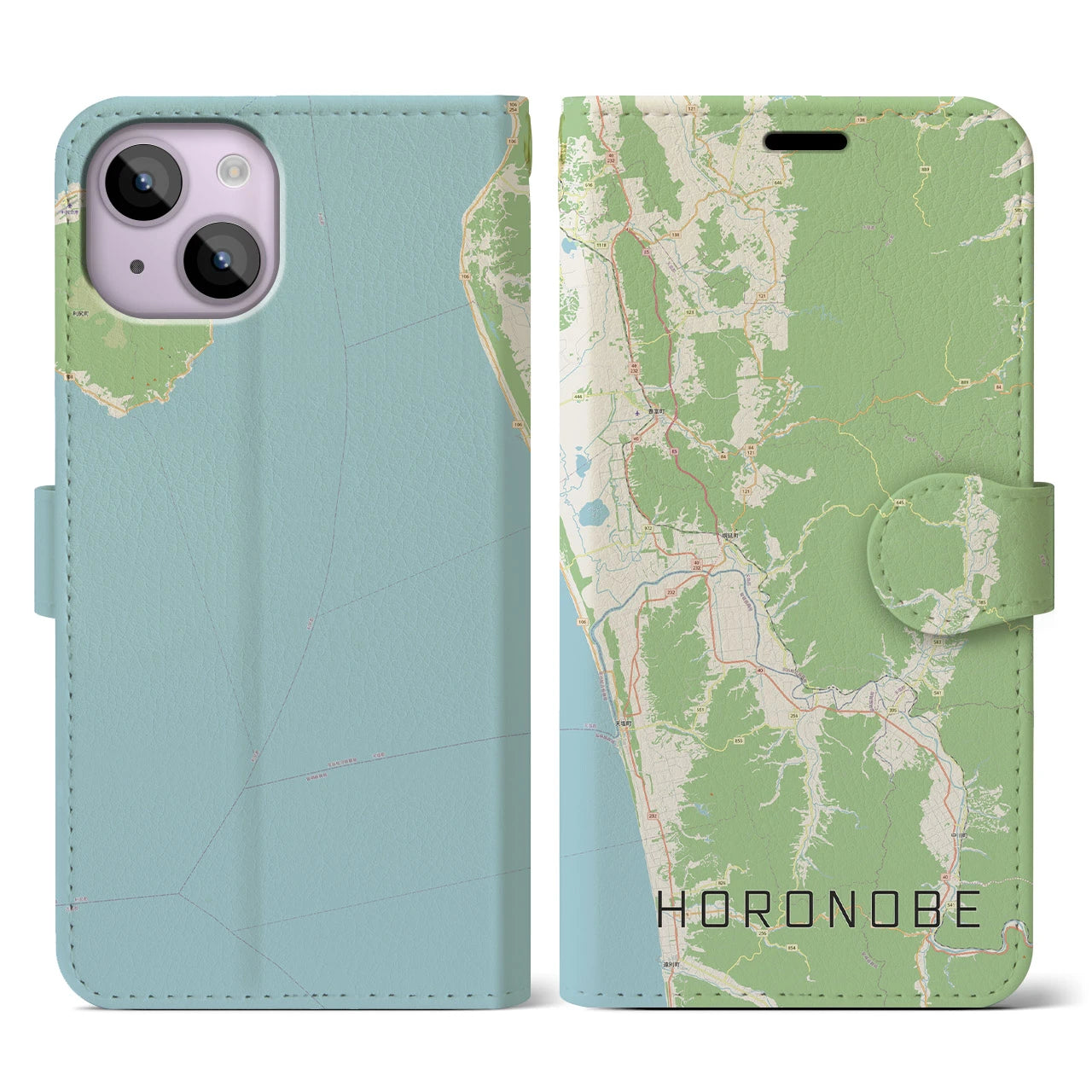 【幌延(北海道)】地図柄iPhoneケース(手帳タイプ)ナチュラル・iPhone 14 用