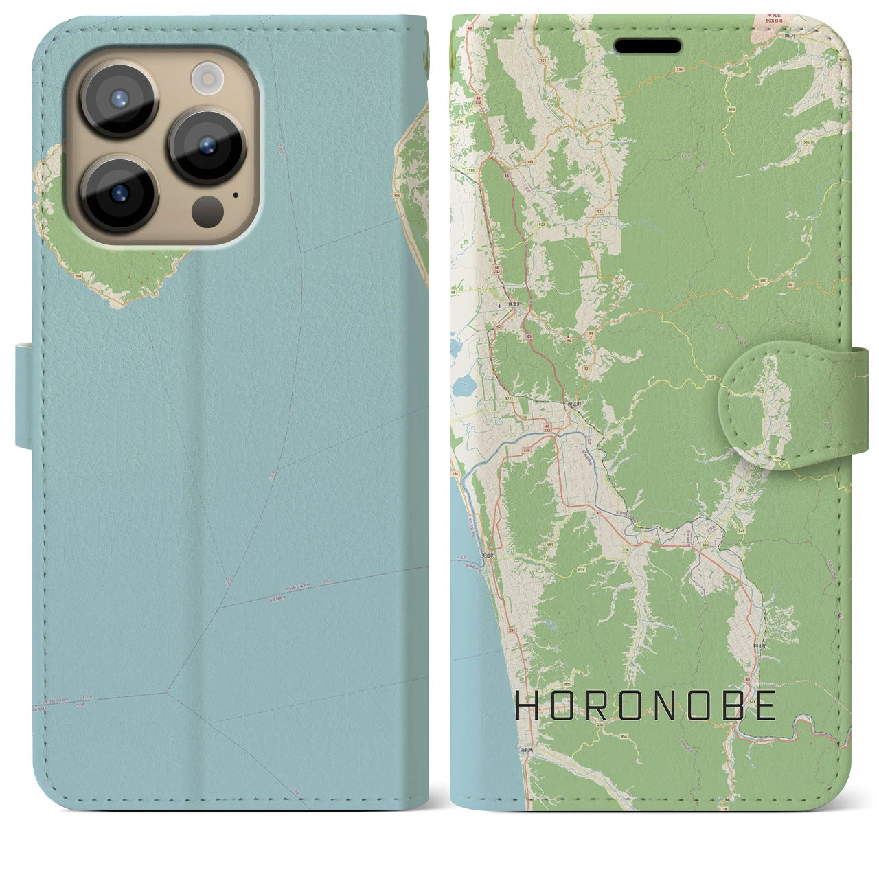 【幌延(北海道)】地図柄iPhoneケース(手帳タイプ)ナチュラル・iPhone 14 Pro Max 用
