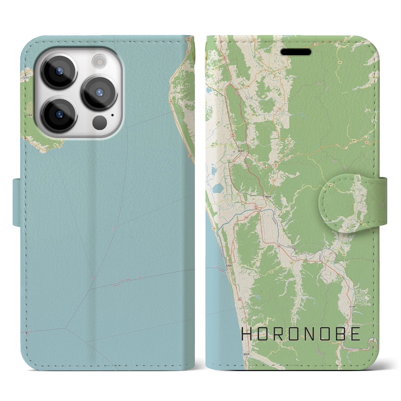 【幌延(北海道)】地図柄iPhoneケース(手帳タイプ)ナチュラル・iPhone 14 Pro 用