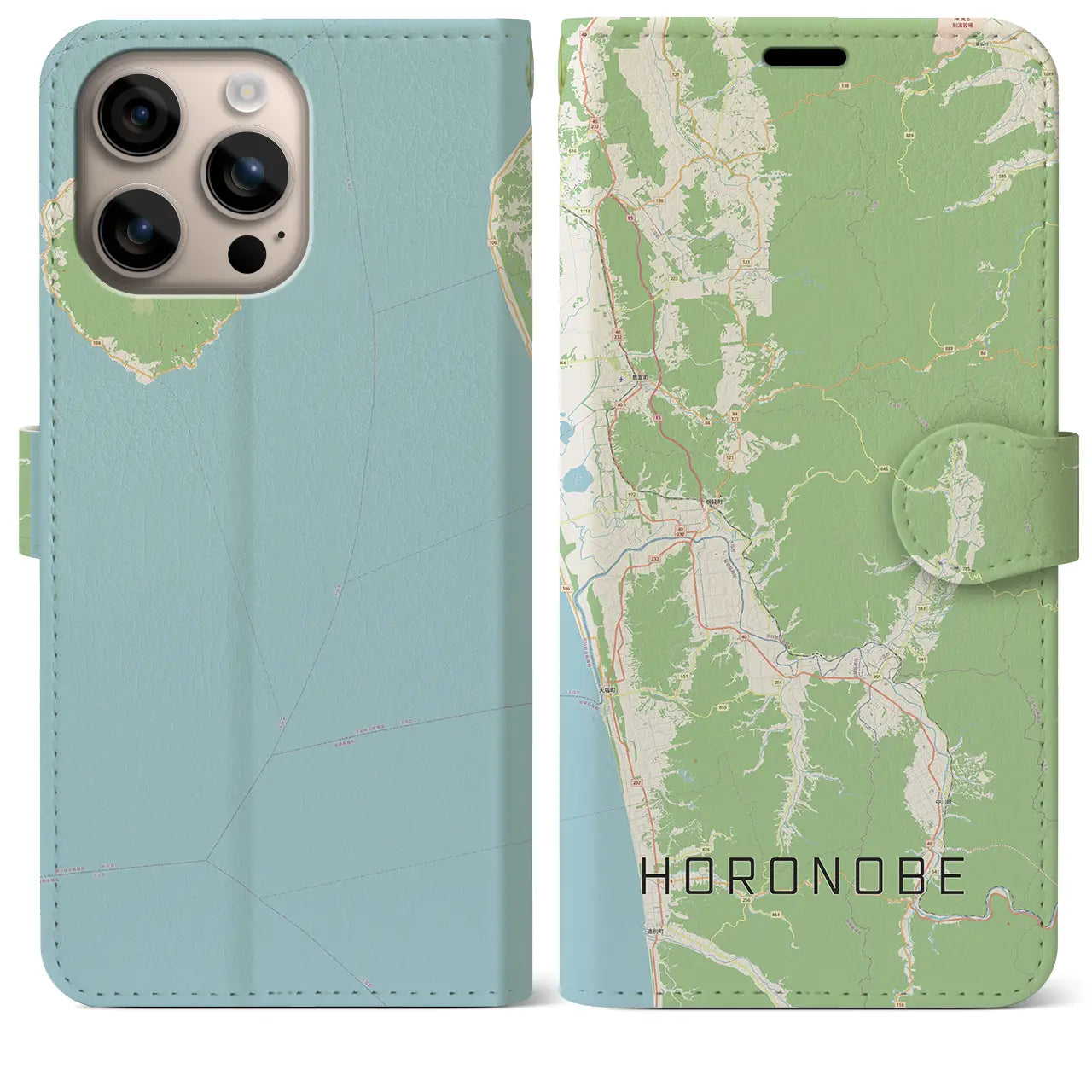 【幌延(北海道)】地図柄iPhoneケース(手帳タイプ)ナチュラル・iPhone 16 Plus 用