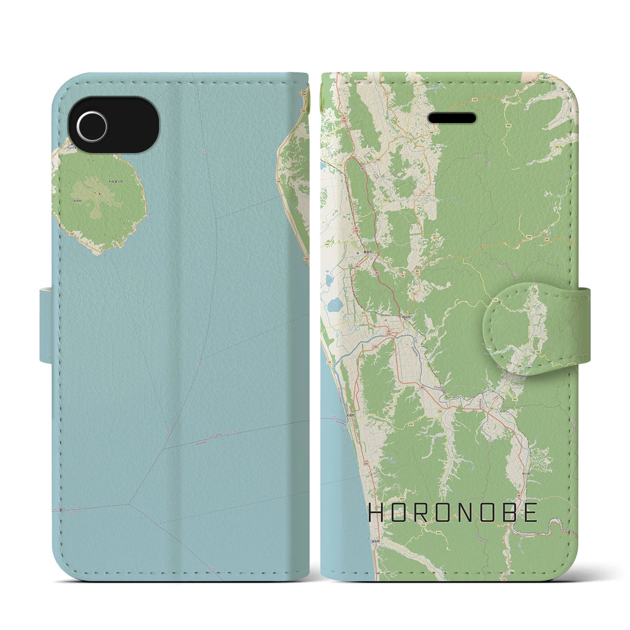 【幌延(北海道)】地図柄iPhoneケース(手帳タイプ)ナチュラル・iPhone SE(第3 / 第2世代) / 8 / 7 / 6s / 6 用