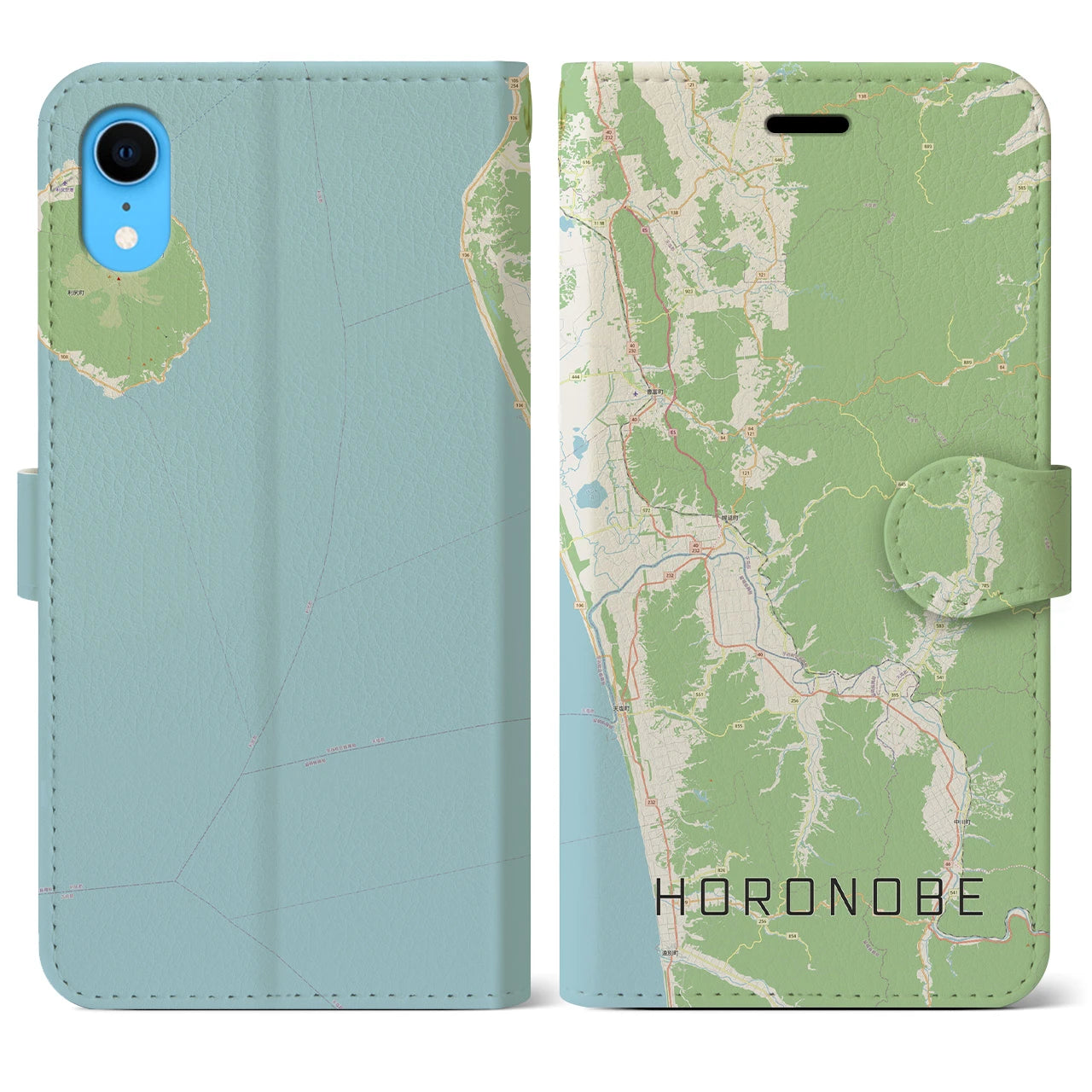 【幌延(北海道)】地図柄iPhoneケース(手帳タイプ)ナチュラル・iPhone XR 用