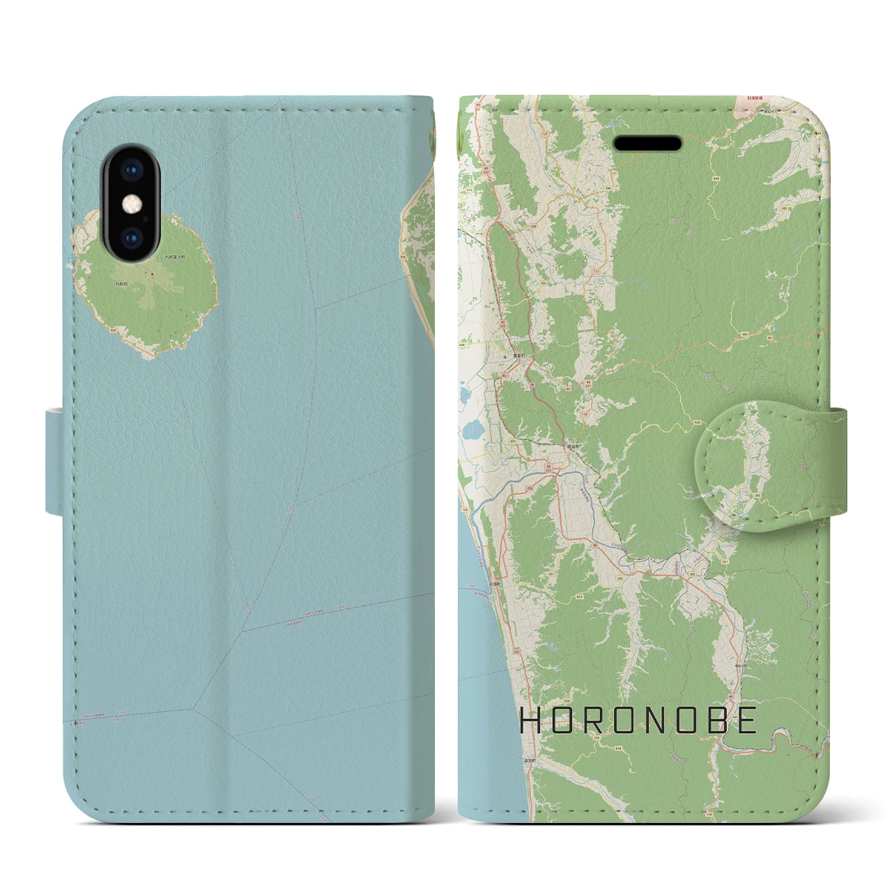 【幌延(北海道)】地図柄iPhoneケース(手帳タイプ)ナチュラル・iPhone XS / X 用