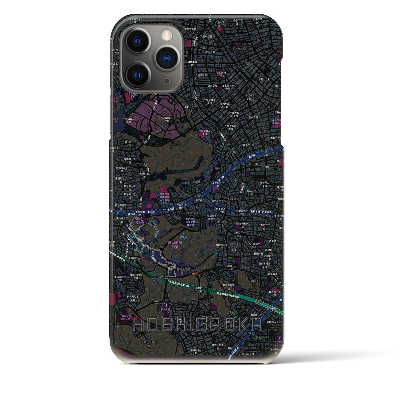 【星ヶ丘(愛知県)】地図柄iPhoneケース(バックカバータイプ)