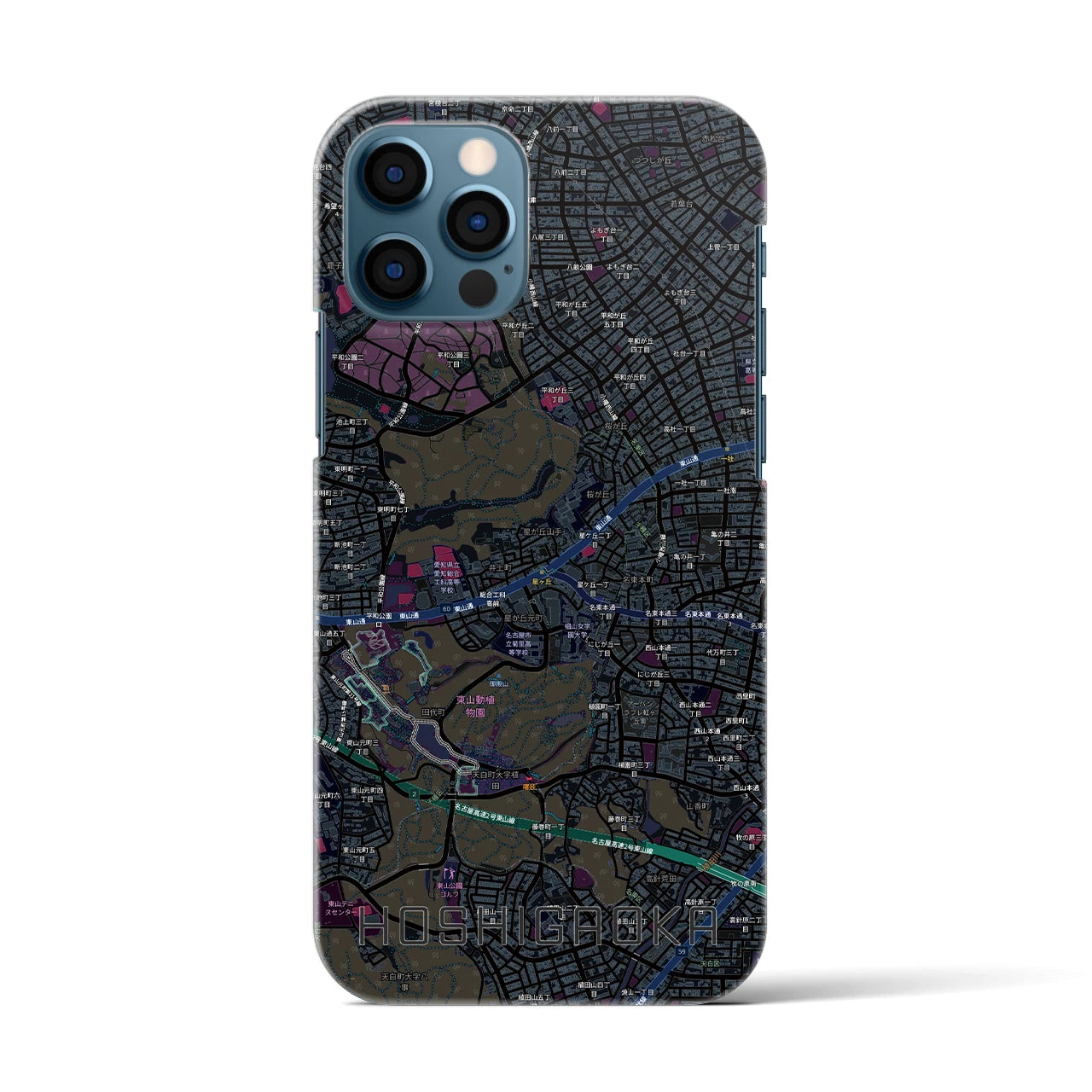 【星ヶ丘(愛知県)】地図柄iPhoneケース(バックカバータイプ)