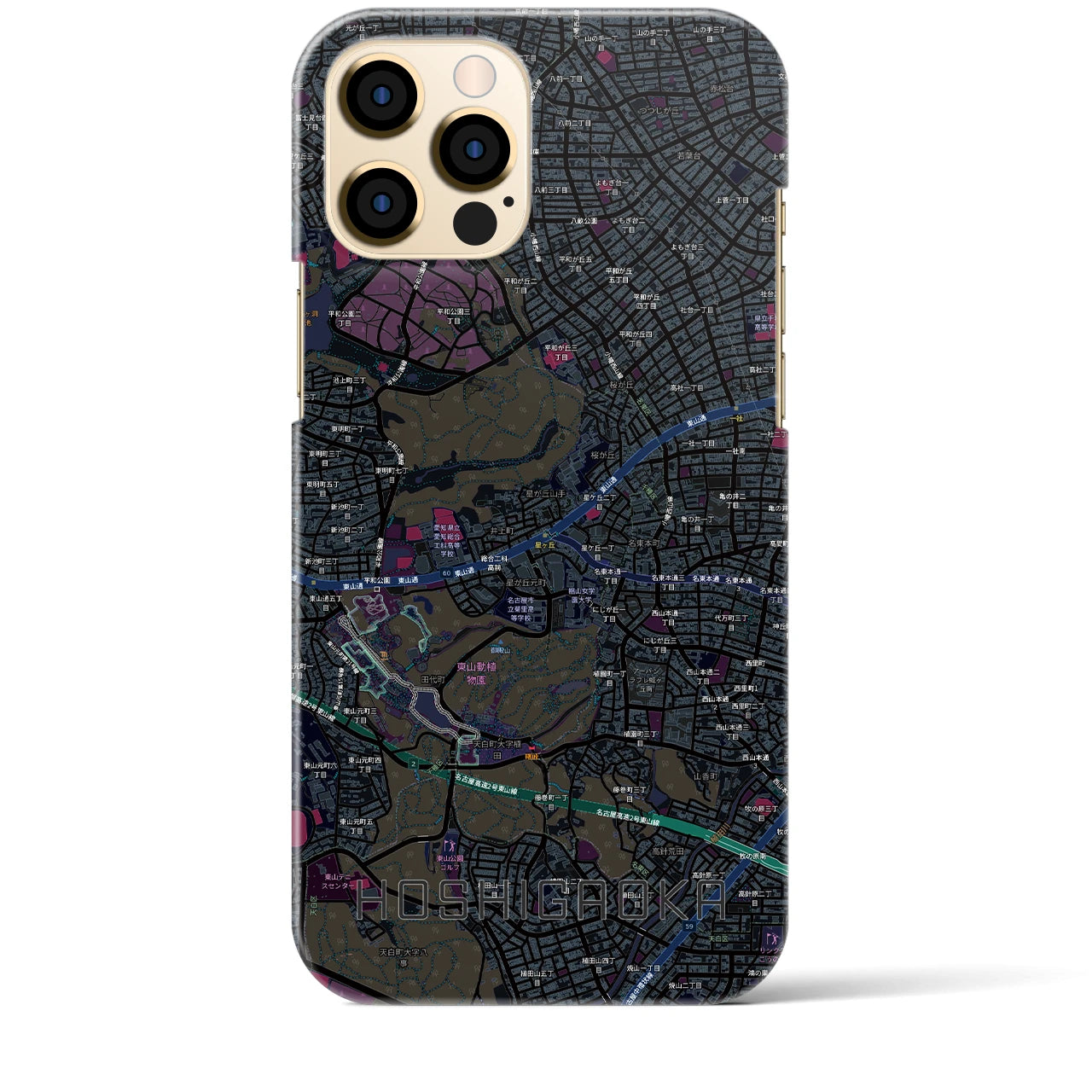 【星ヶ丘(愛知県)】地図柄iPhoneケース(バックカバータイプ)