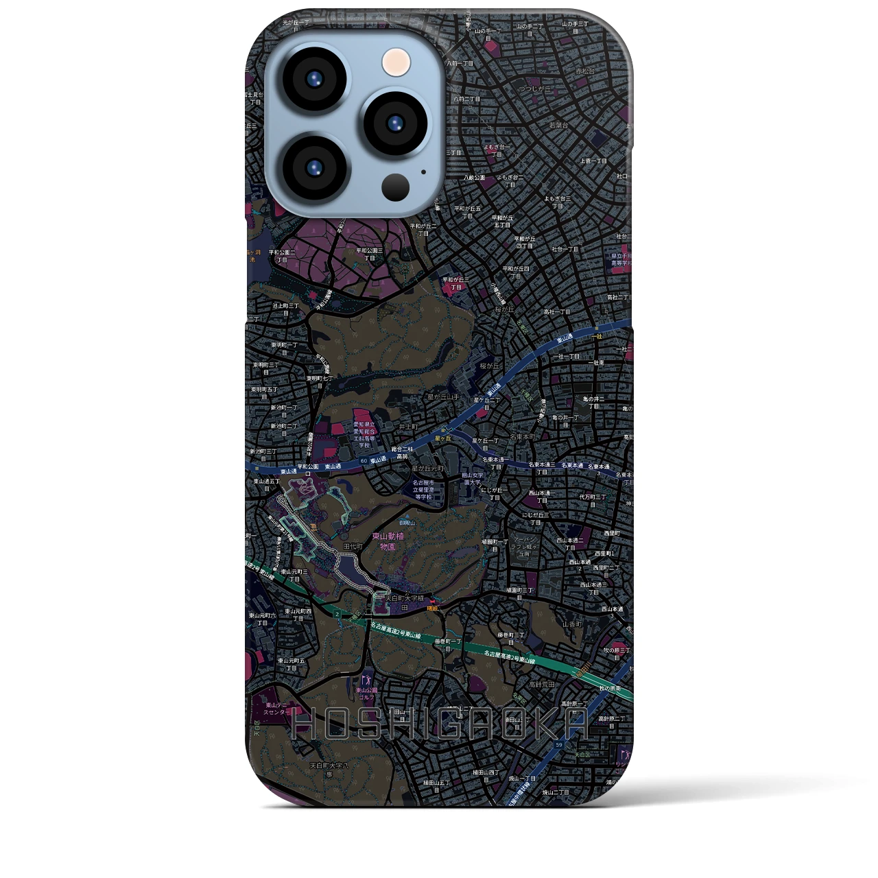 【星ヶ丘(愛知県)】地図柄iPhoneケース(バックカバータイプ)